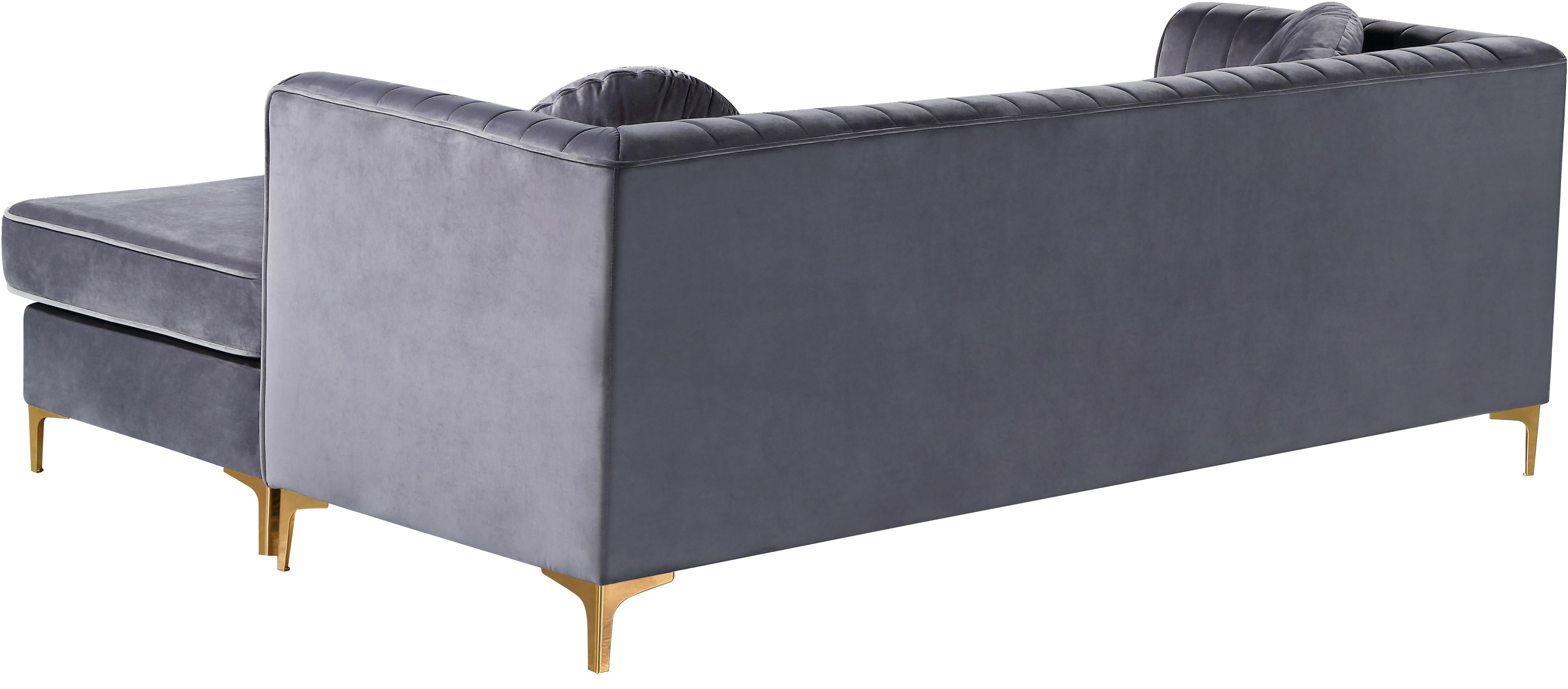 Eliana Grey Velvet 2pc. Reversible Sectional - Luxury Home Furniture (MI)