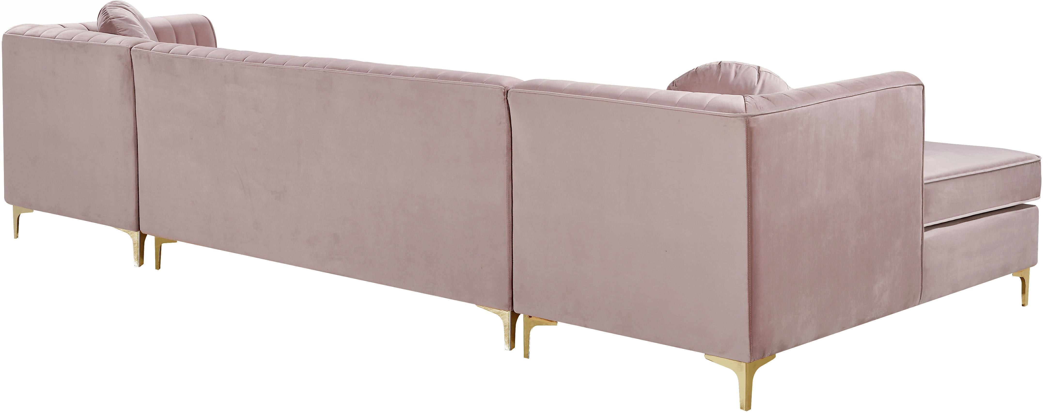 Graham Pink Velvet 3pc. Sectional - Luxury Home Furniture (MI)