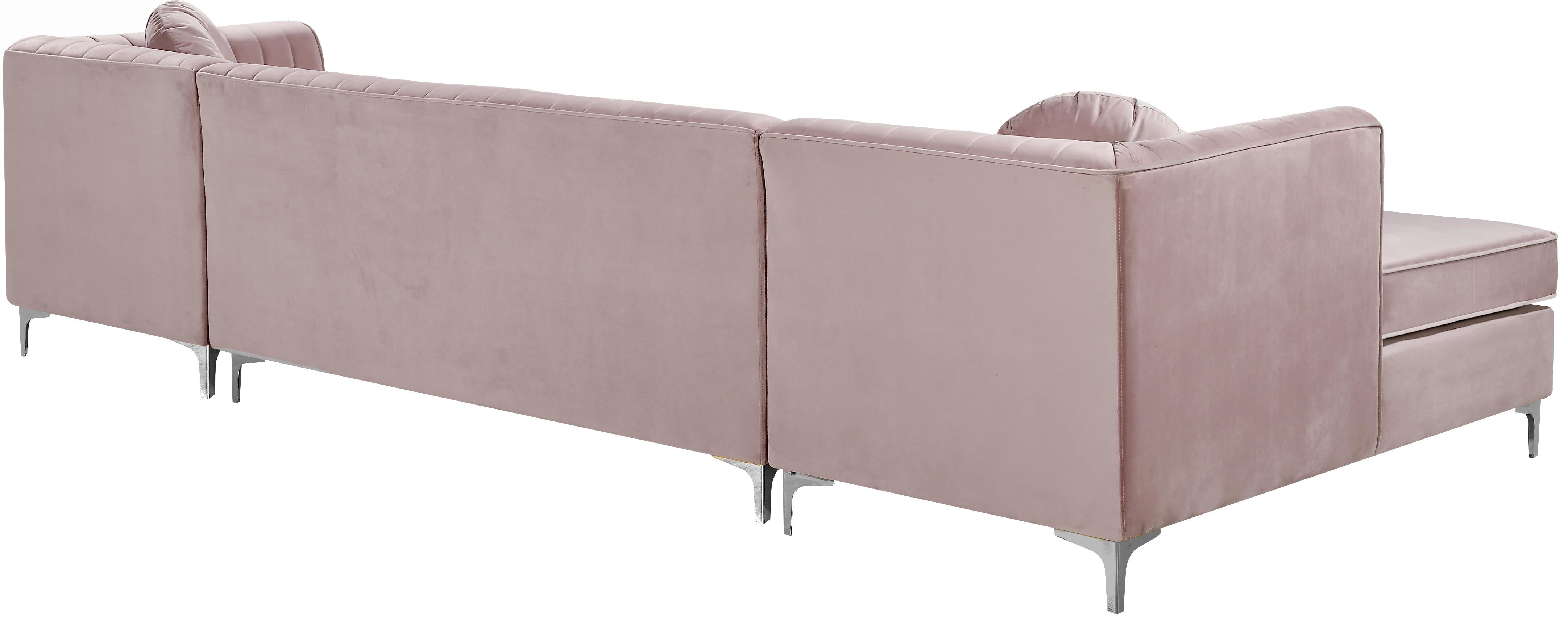 Graham Pink Velvet 3pc. Sectional - Luxury Home Furniture (MI)