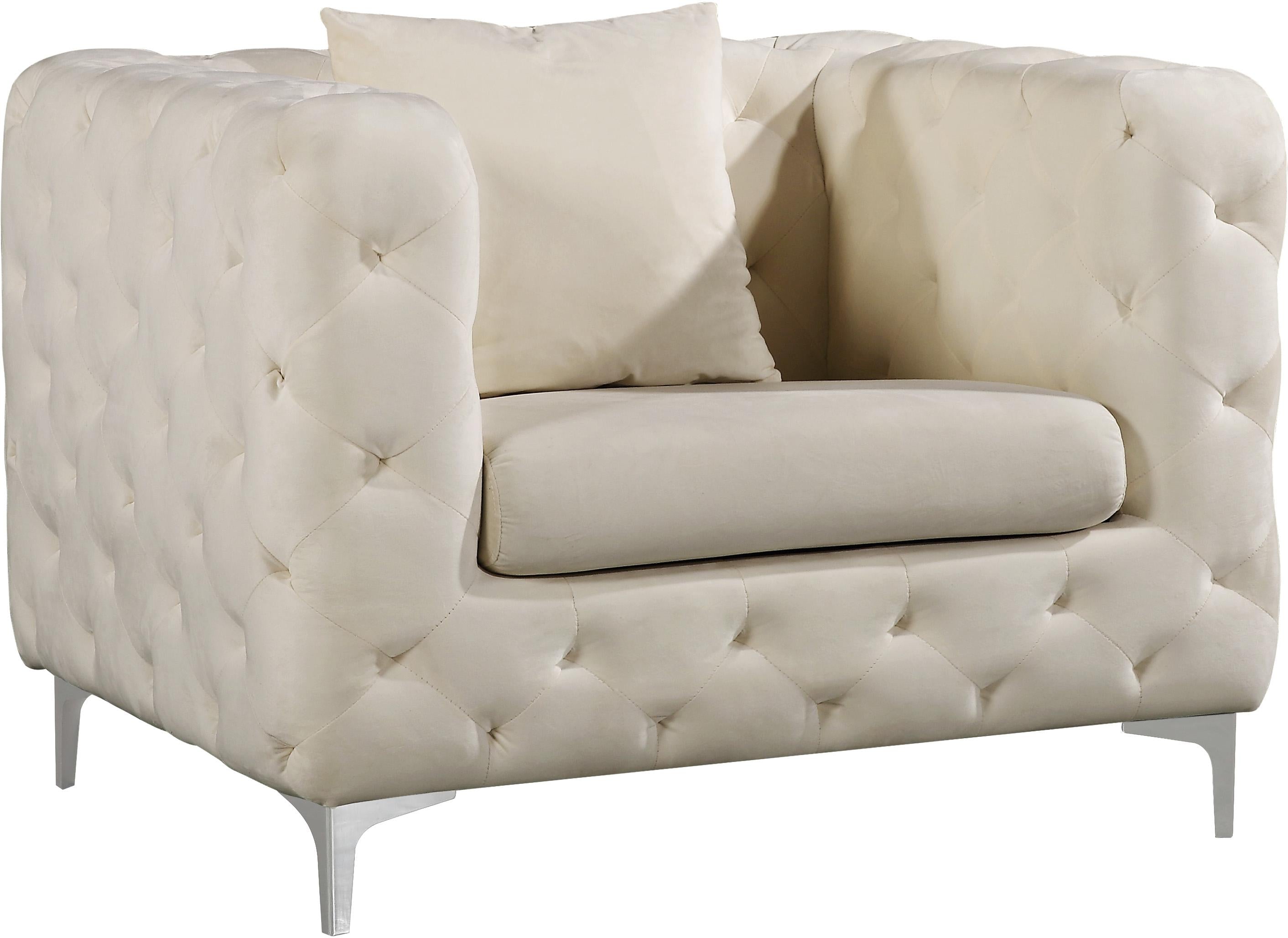 Scarlett Cream Velvet Chair - Luxury Home Furniture (MI)