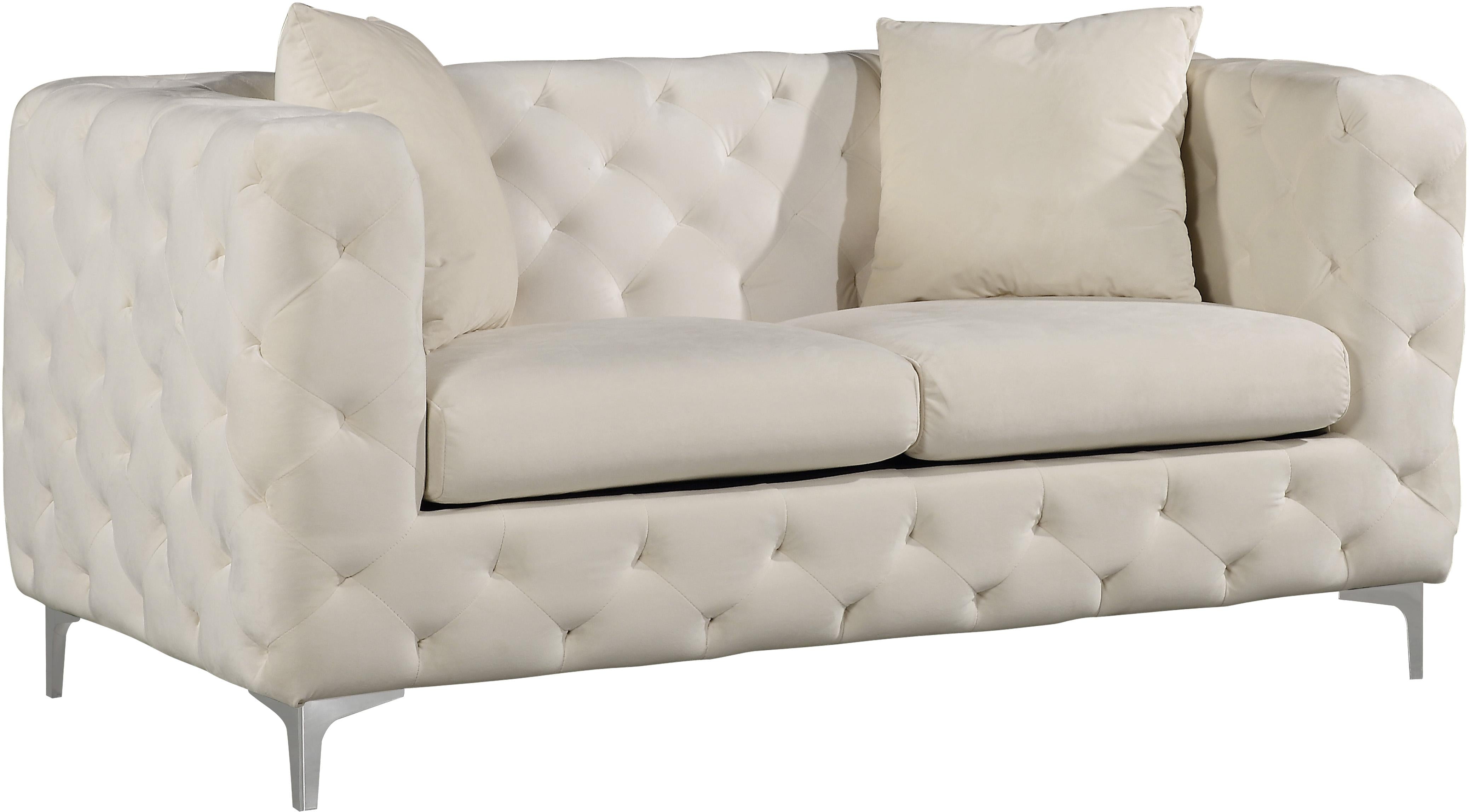 Scarlett Cream Velvet Loveseat - Luxury Home Furniture (MI)