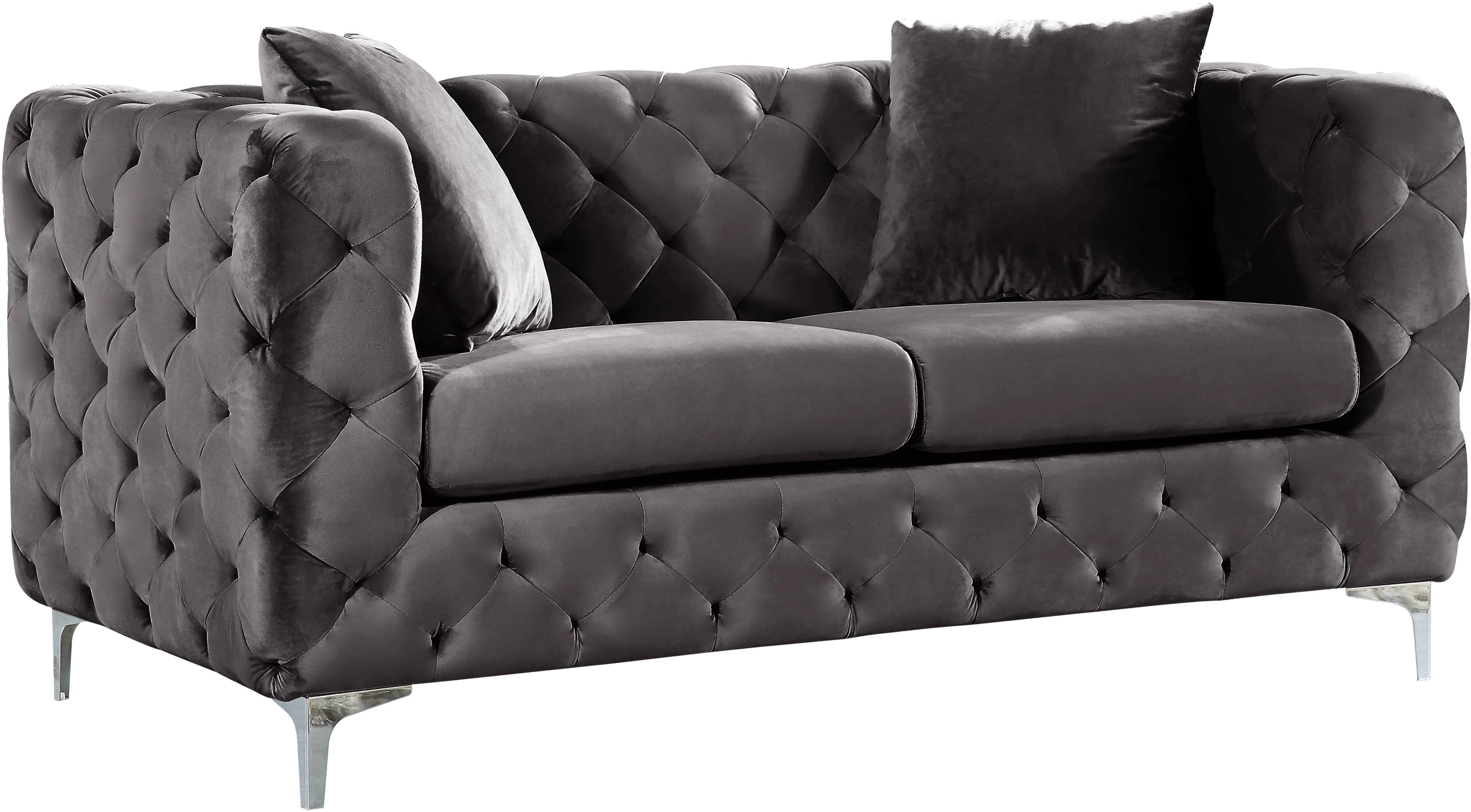 Scarlett Grey Velvet Loveseat - Luxury Home Furniture (MI)