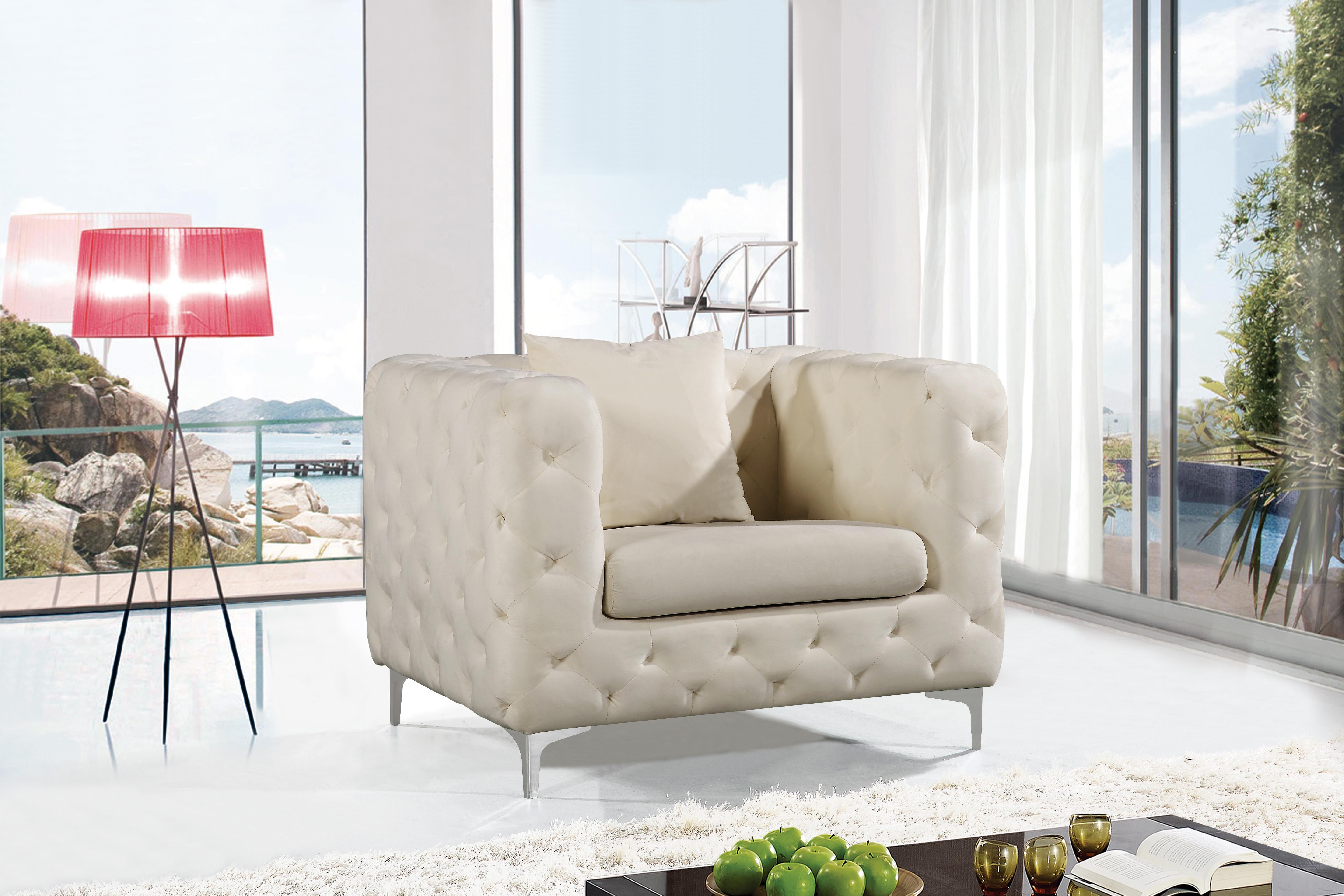Scarlett Cream Velvet Chair - Luxury Home Furniture (MI)