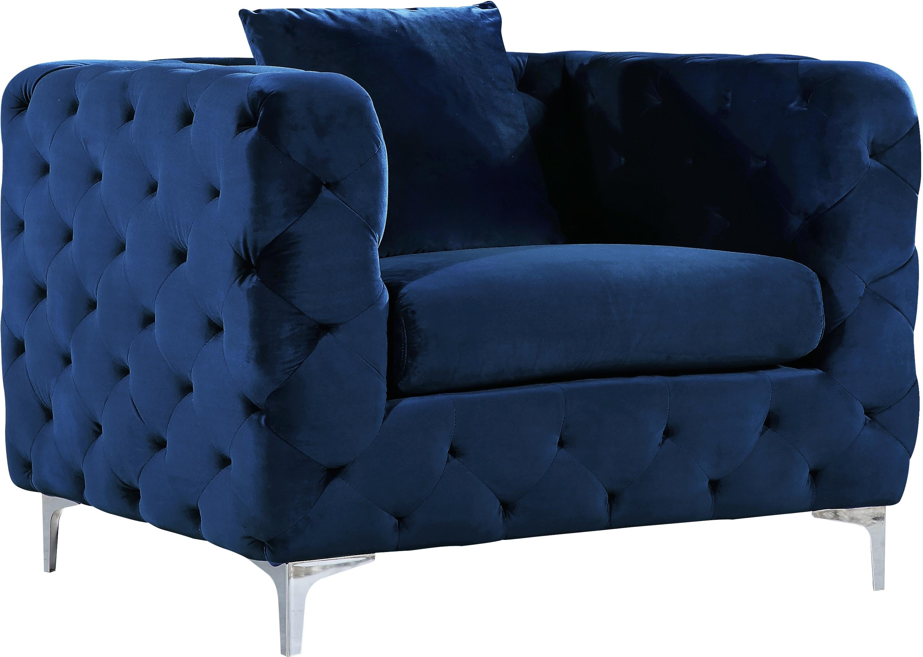 Scarlett Navy Velvet Chair - Luxury Home Furniture (MI)
