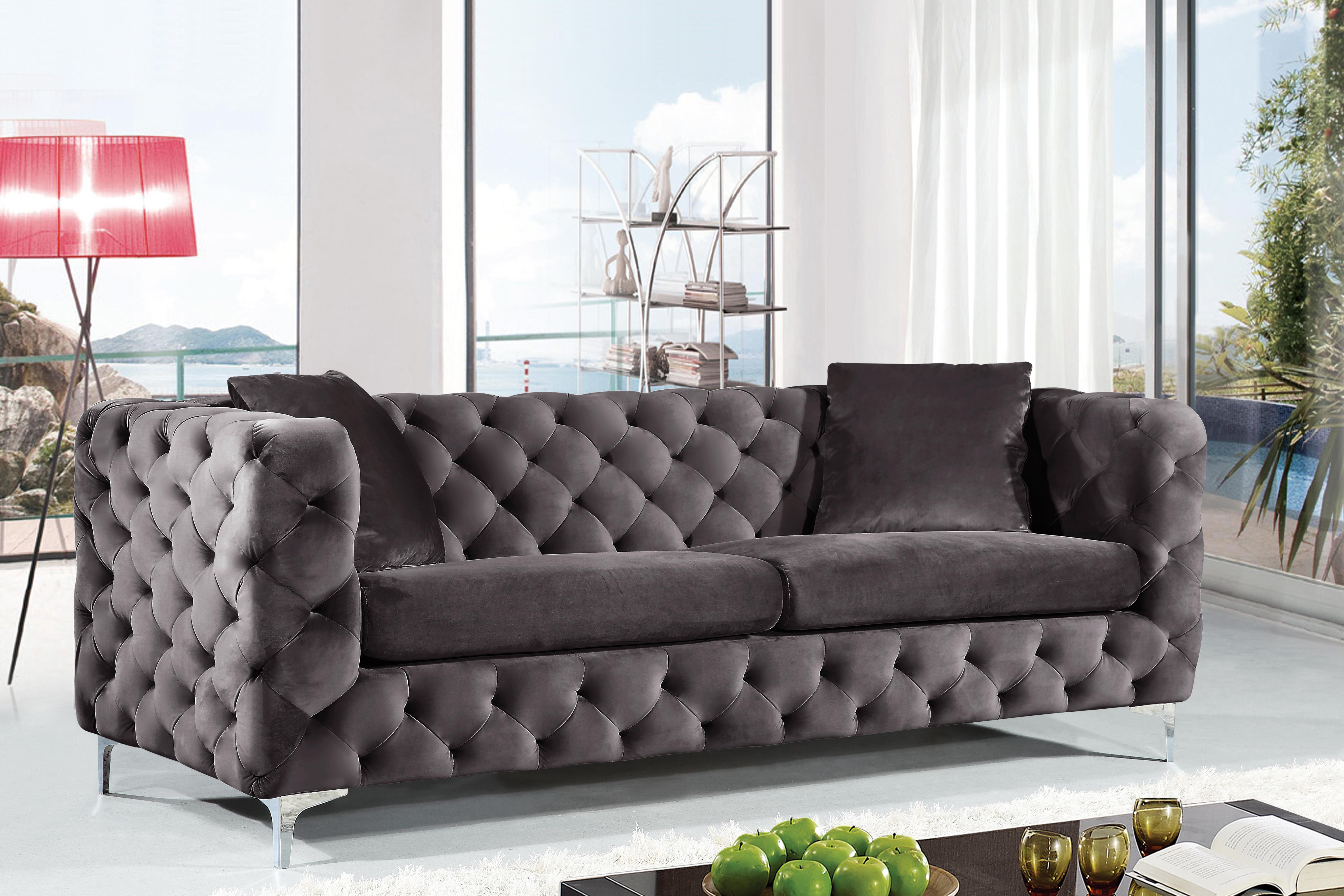 Scarlett Grey Velvet Sofa - Luxury Home Furniture (MI)