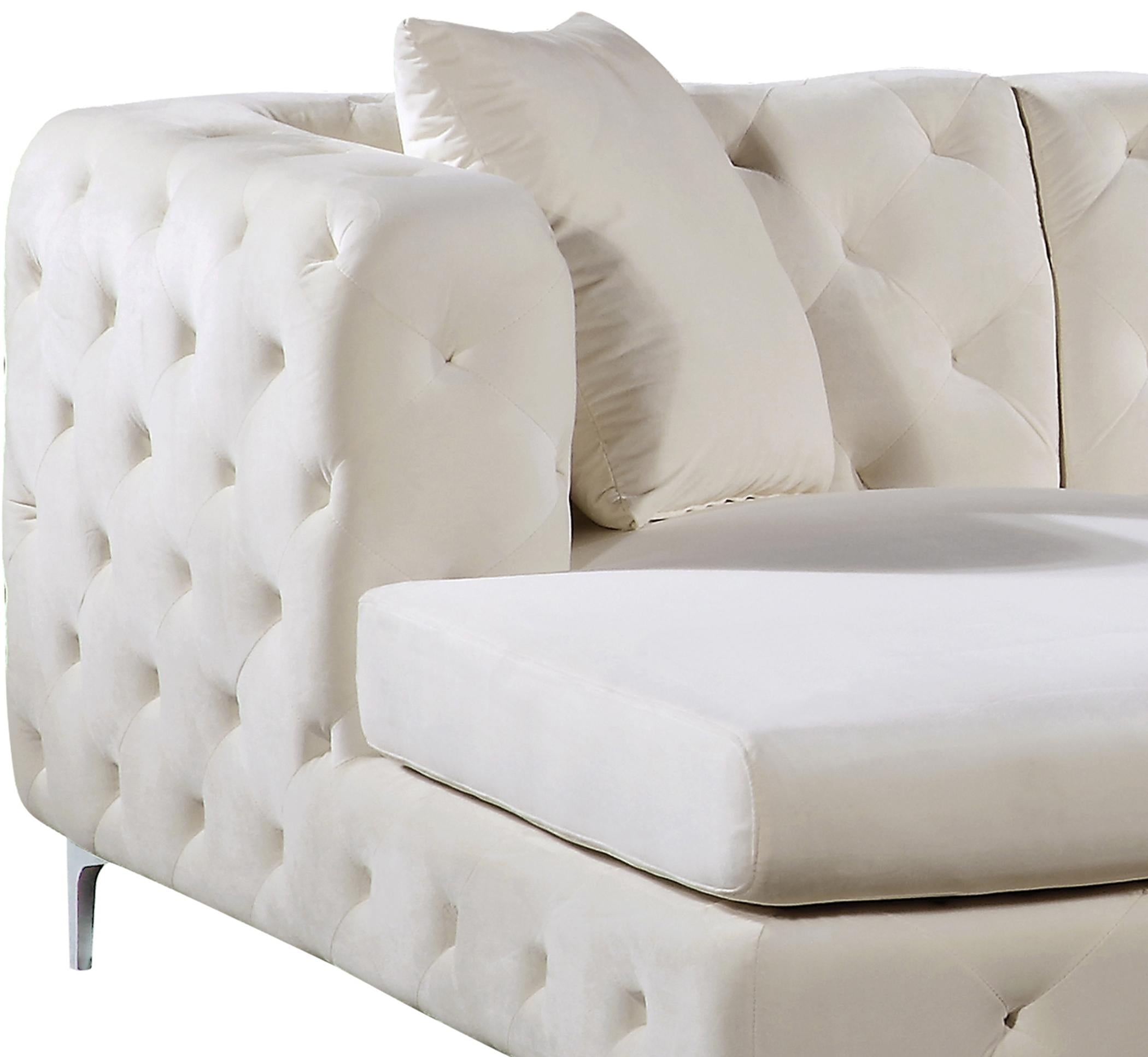 Gail Cream Velvet 3pc. Sectional - Luxury Home Furniture (MI)