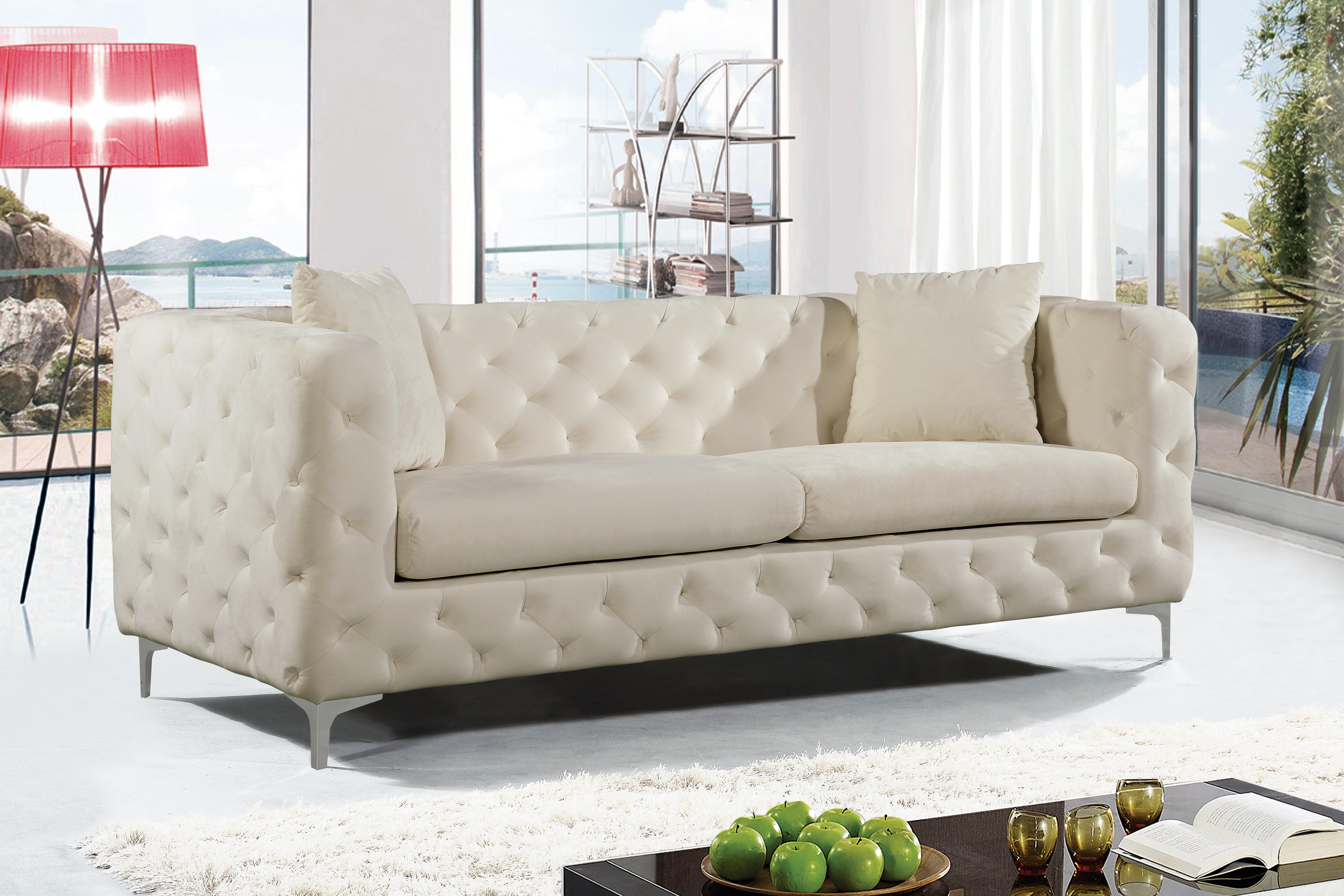 Scarlett Cream Velvet Sofa - Luxury Home Furniture (MI)