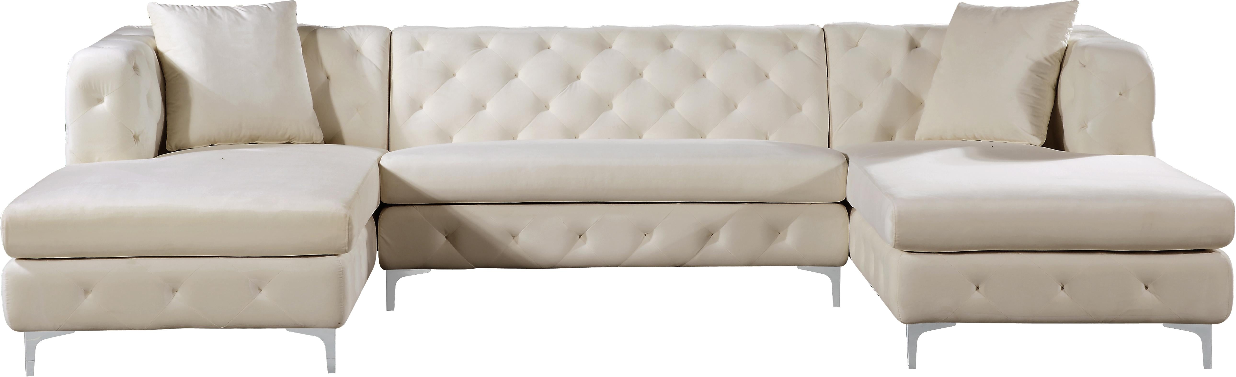 Gail Cream Velvet 3pc. Sectional - Luxury Home Furniture (MI)