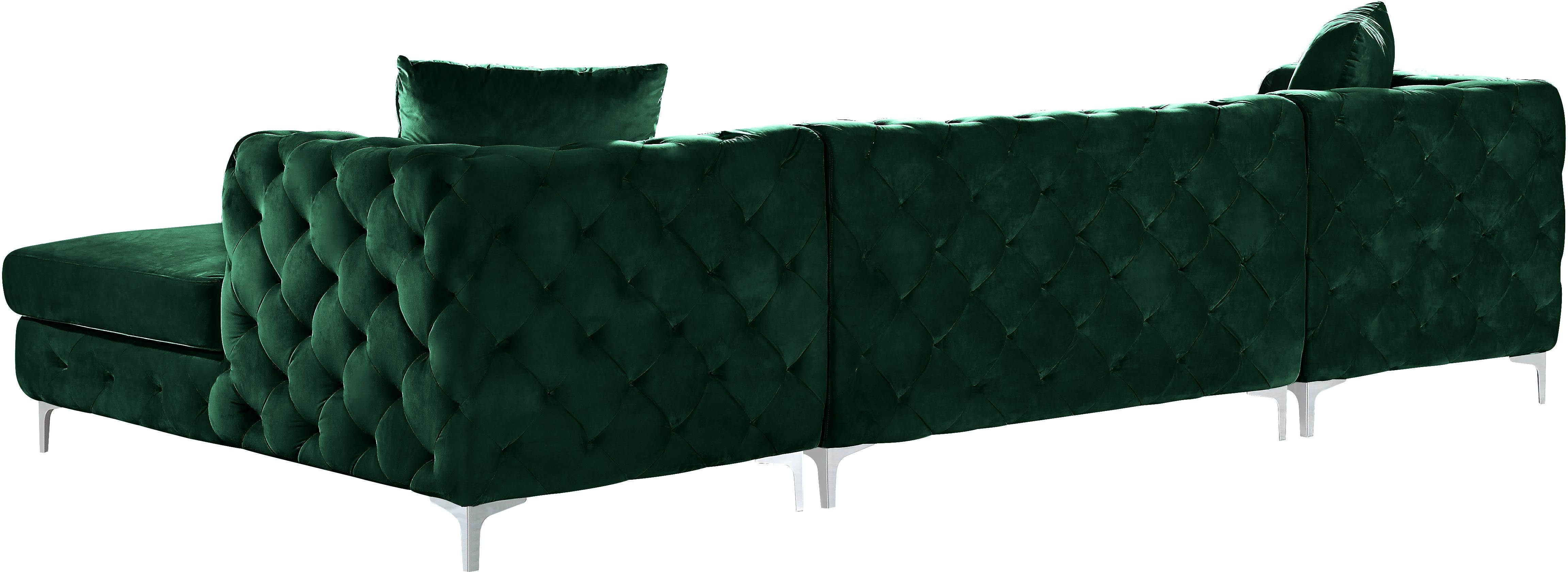 Gail Green Velvet 3pc. Sectional - Luxury Home Furniture (MI)