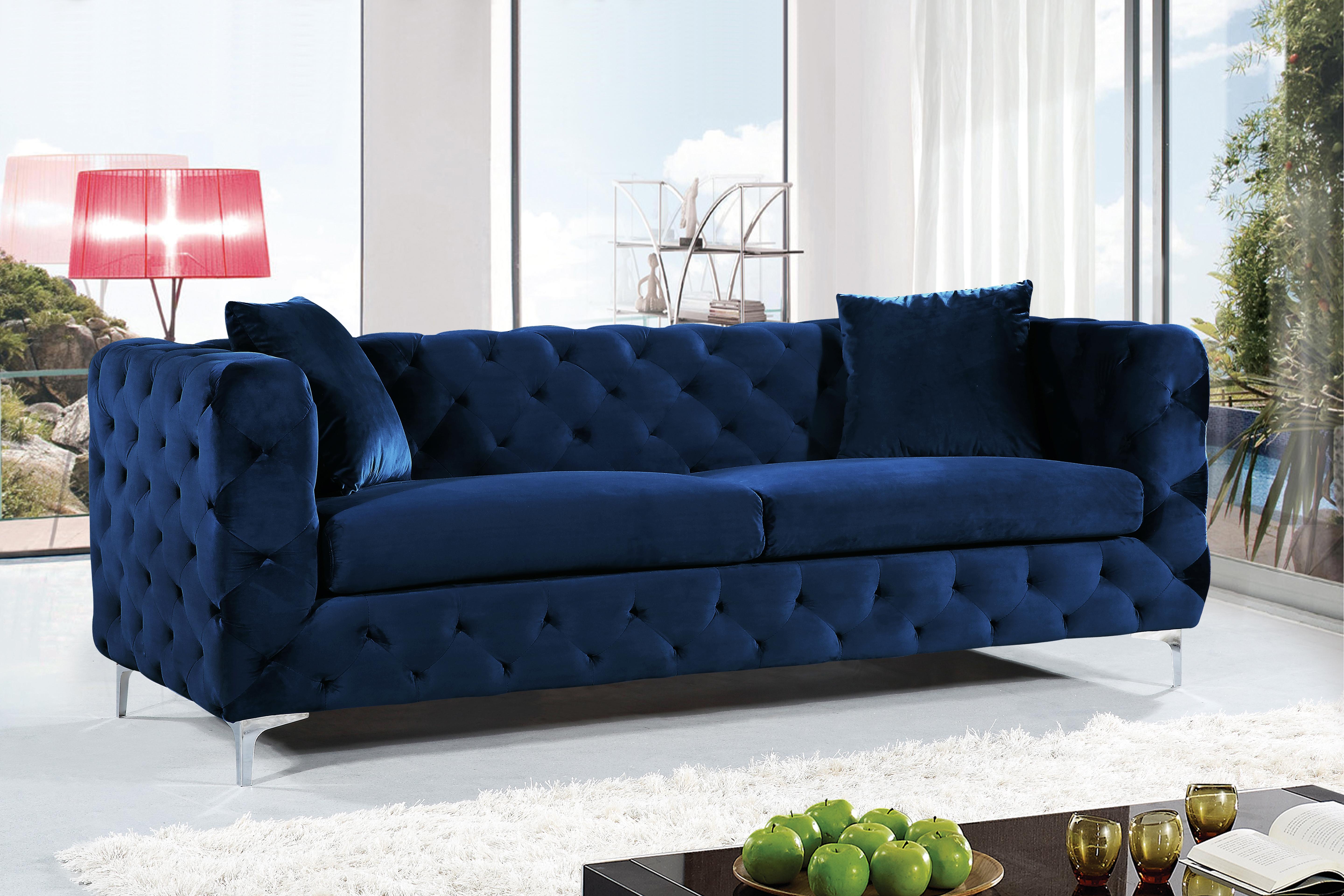 Scarlett Navy Velvet Sofa - Luxury Home Furniture (MI)