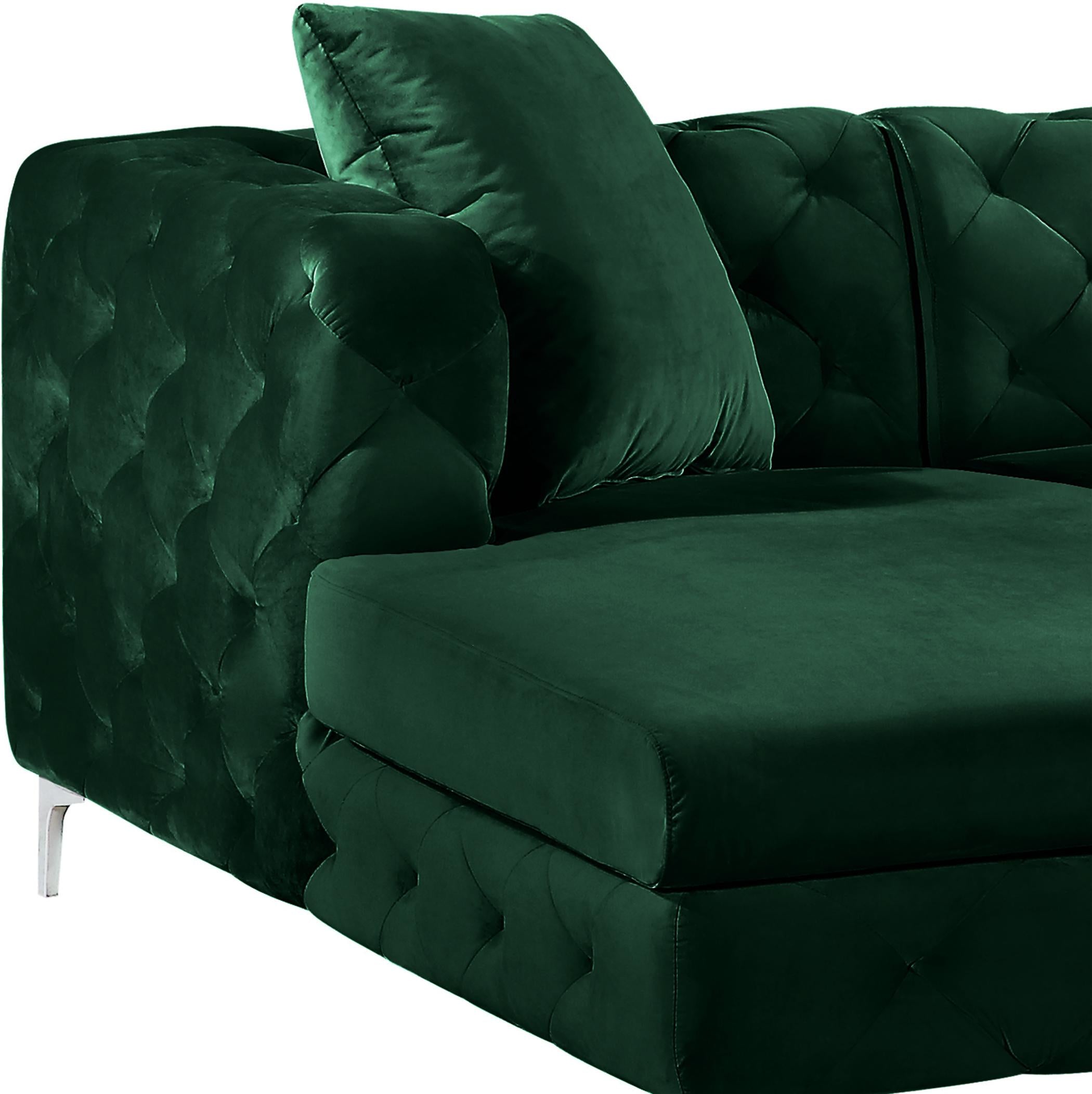 Gail Green Velvet 3pc. Sectional - Luxury Home Furniture (MI)