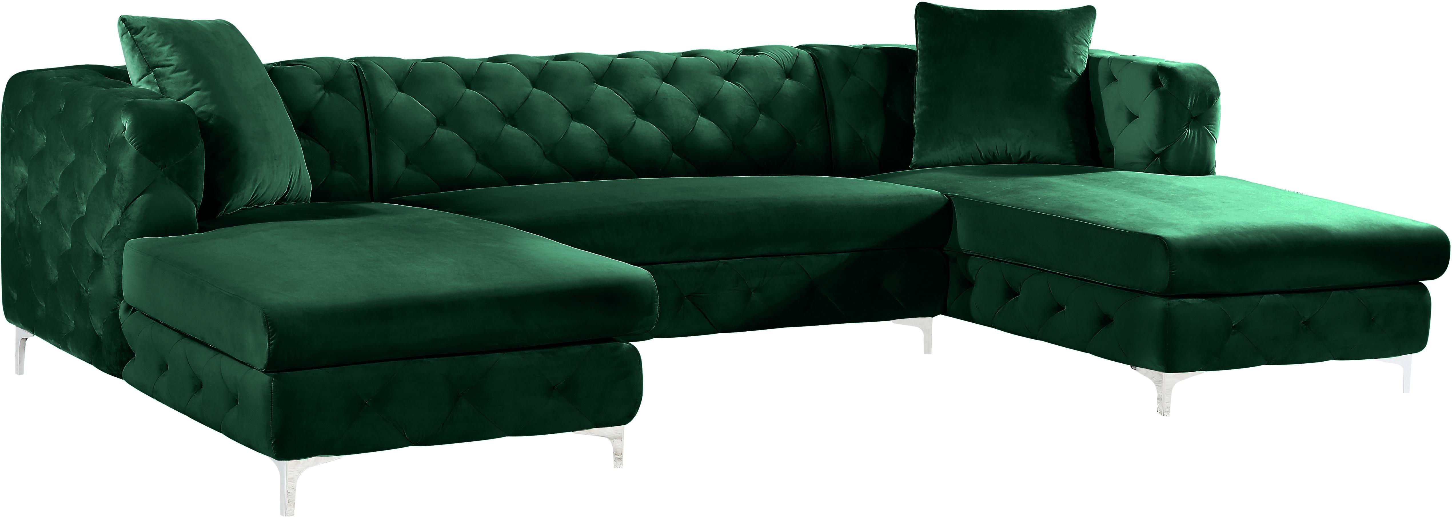 Gail Green Velvet 3pc. Sectional - Luxury Home Furniture (MI)