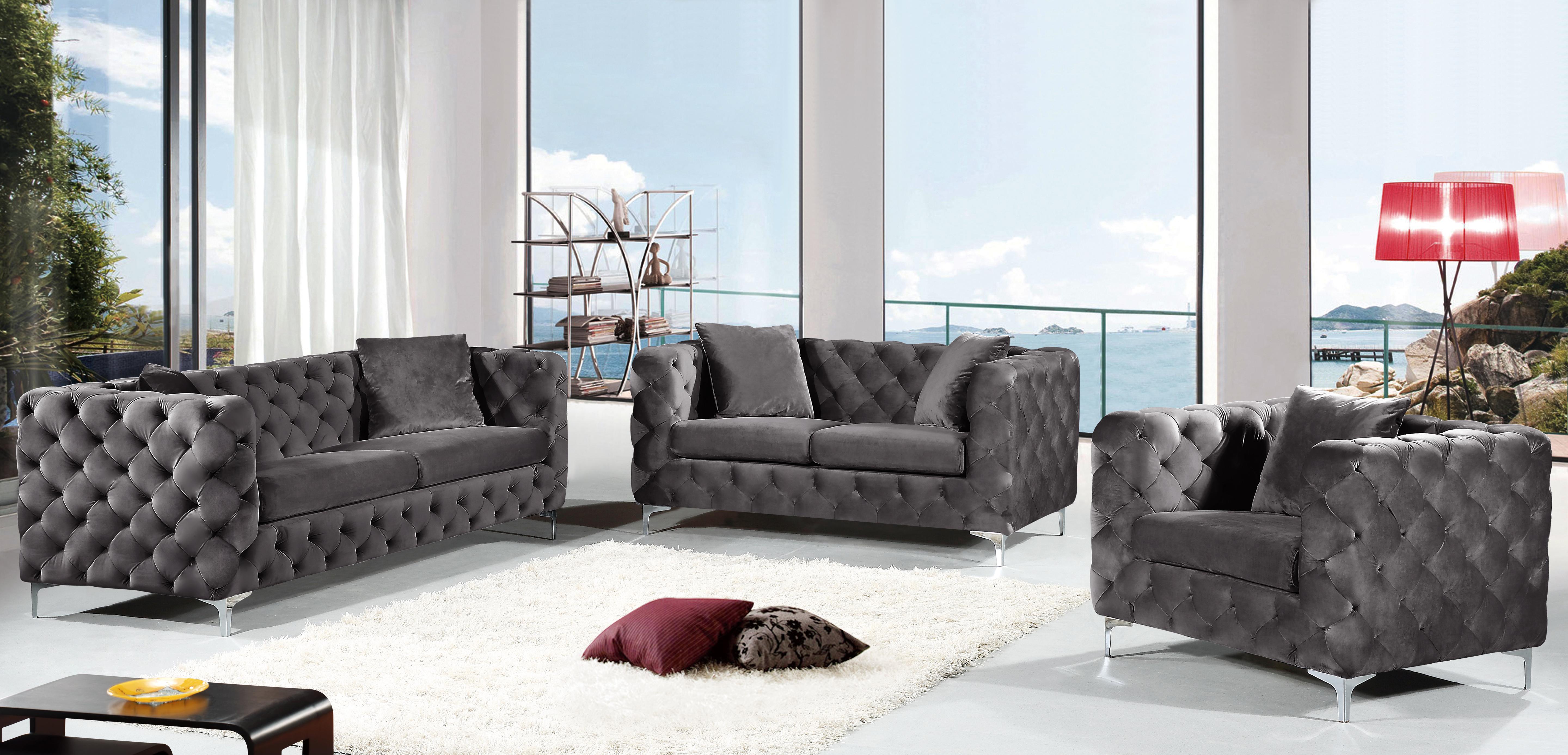 Scarlett Grey Velvet Chair - Luxury Home Furniture (MI)