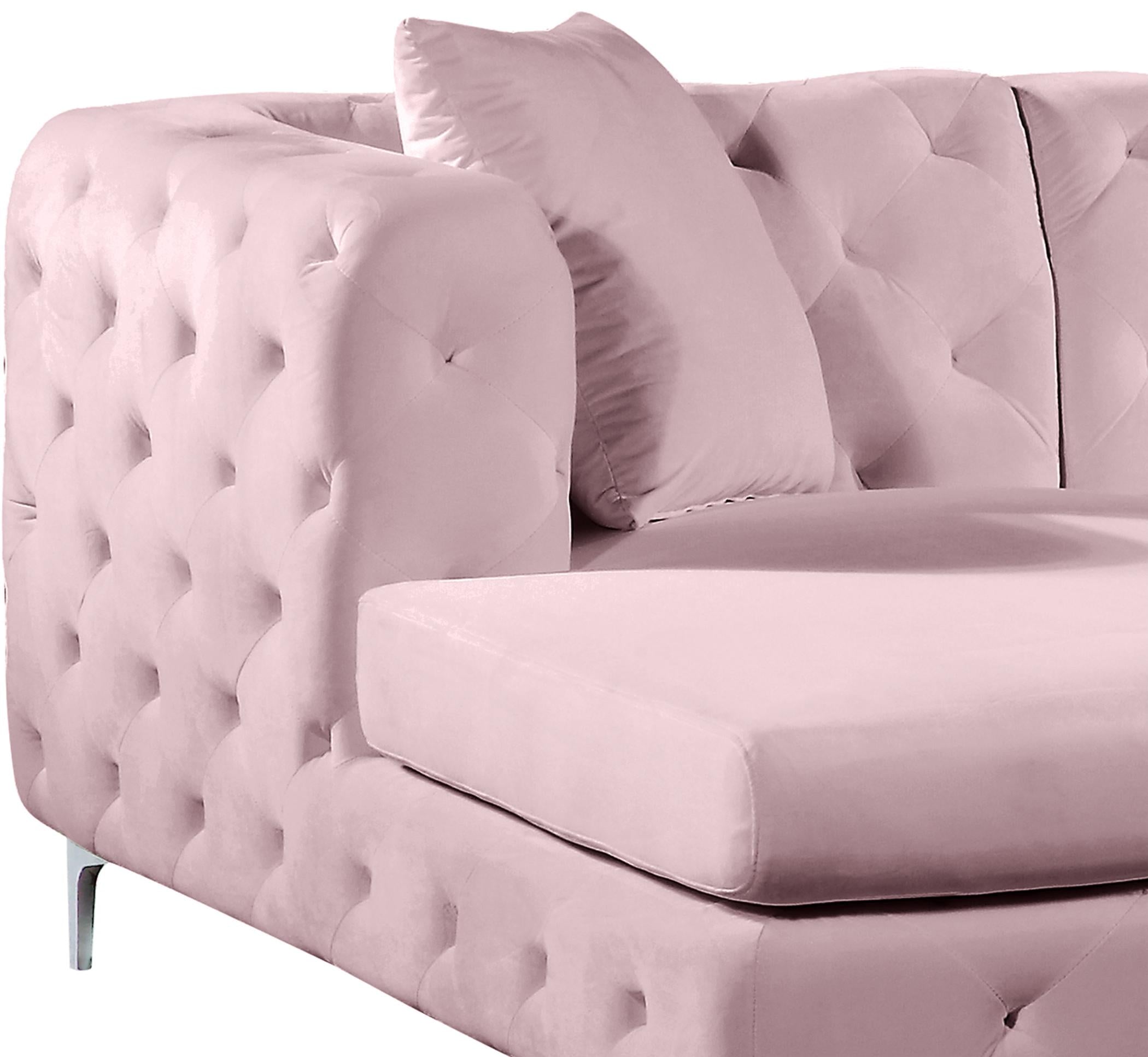 Gail Pink Velvet 3pc. Sectional - Luxury Home Furniture (MI)