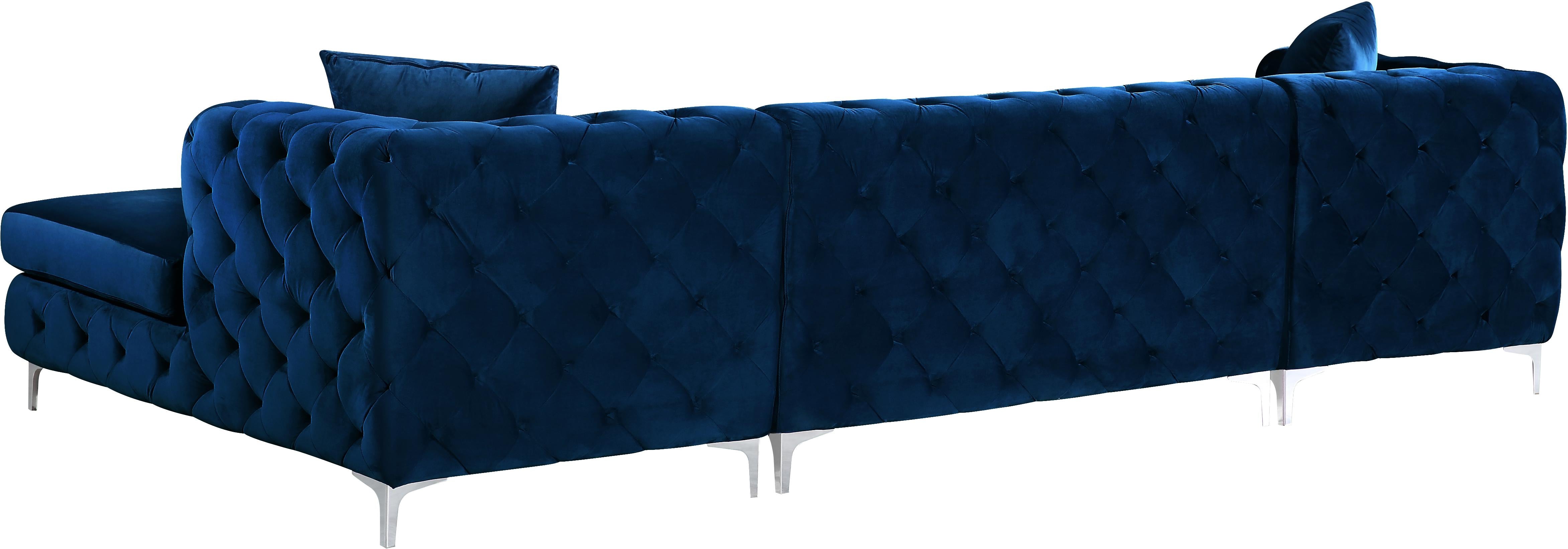 Gail Navy Velvet 3pc. Sectional - Luxury Home Furniture (MI)