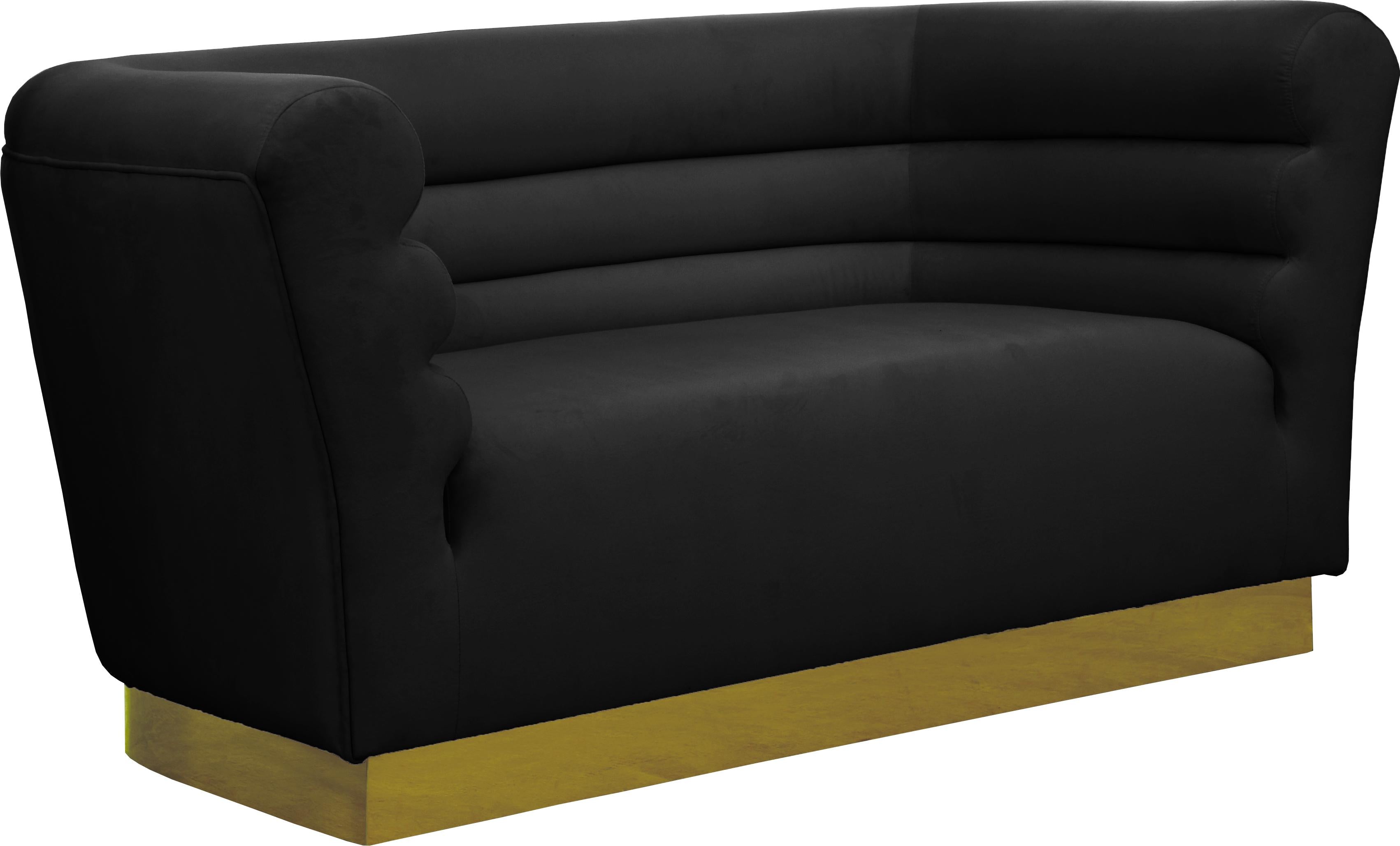Bellini Black Velvet Loveseat - Luxury Home Furniture (MI)