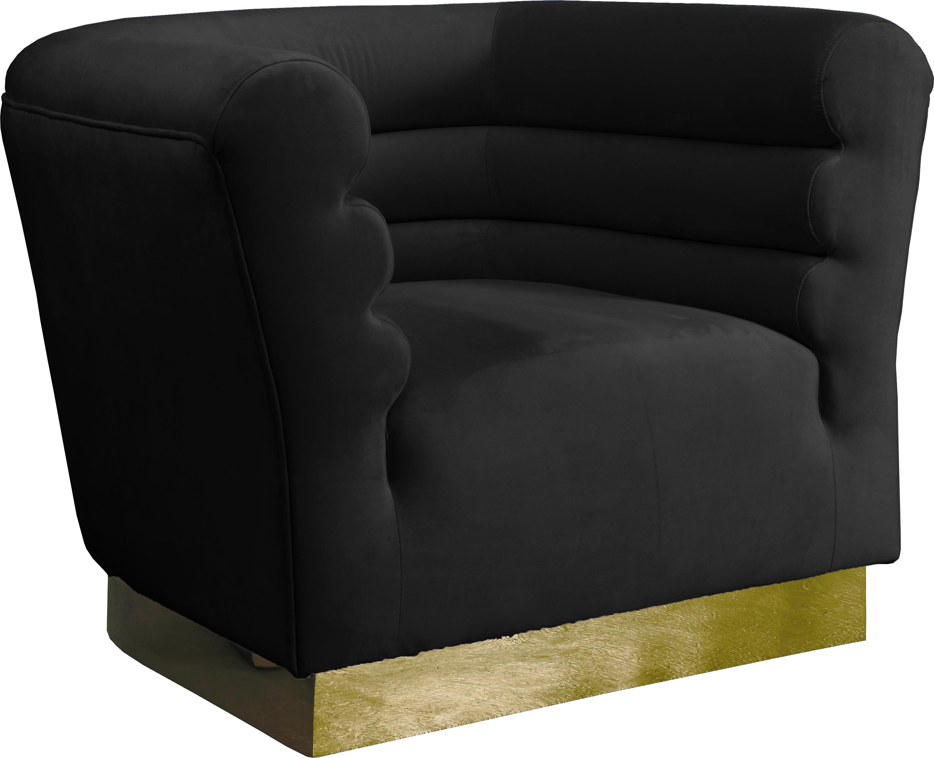 Bellini Black Velvet Chair - Luxury Home Furniture (MI)
