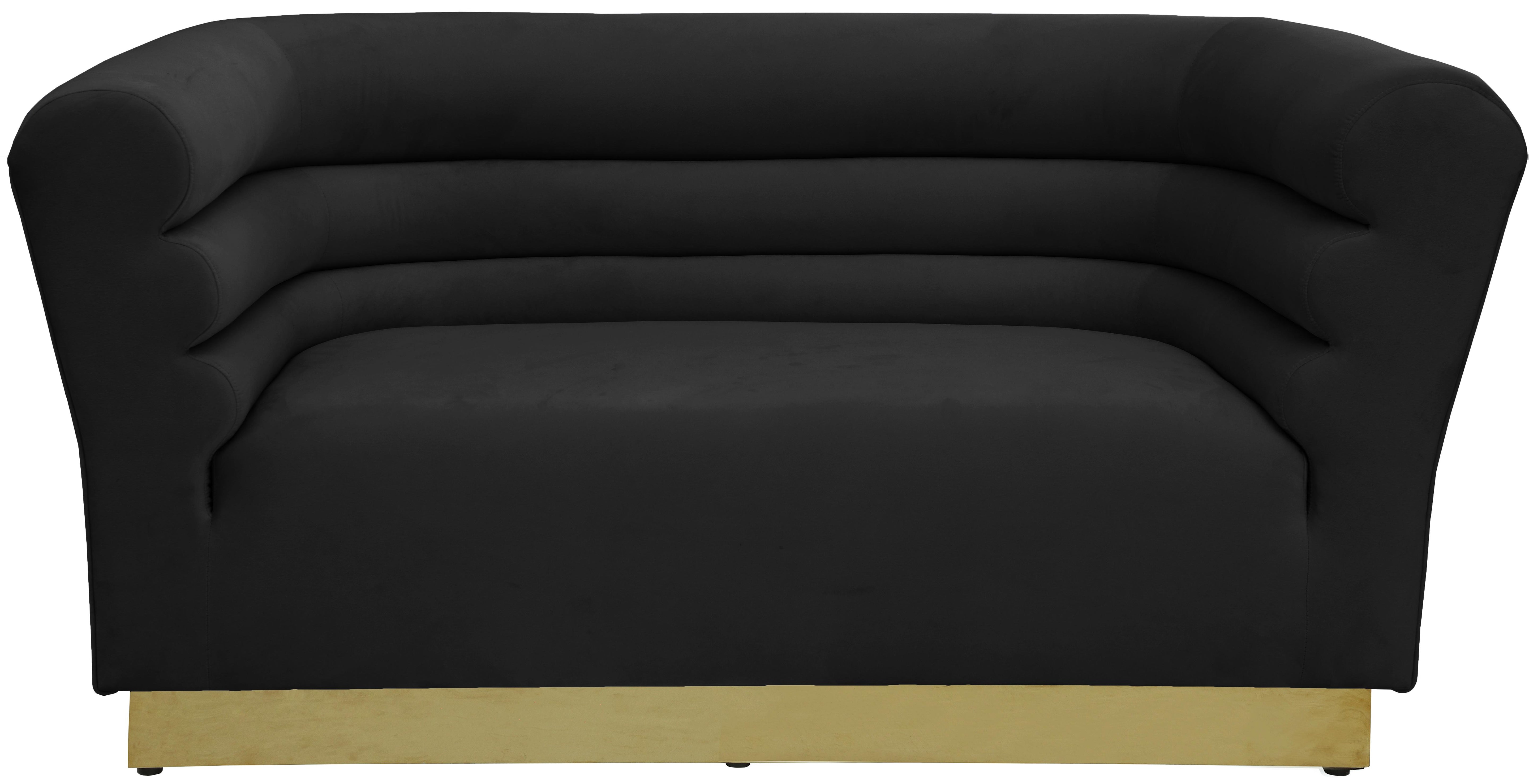Bellini Black Velvet Loveseat - Luxury Home Furniture (MI)