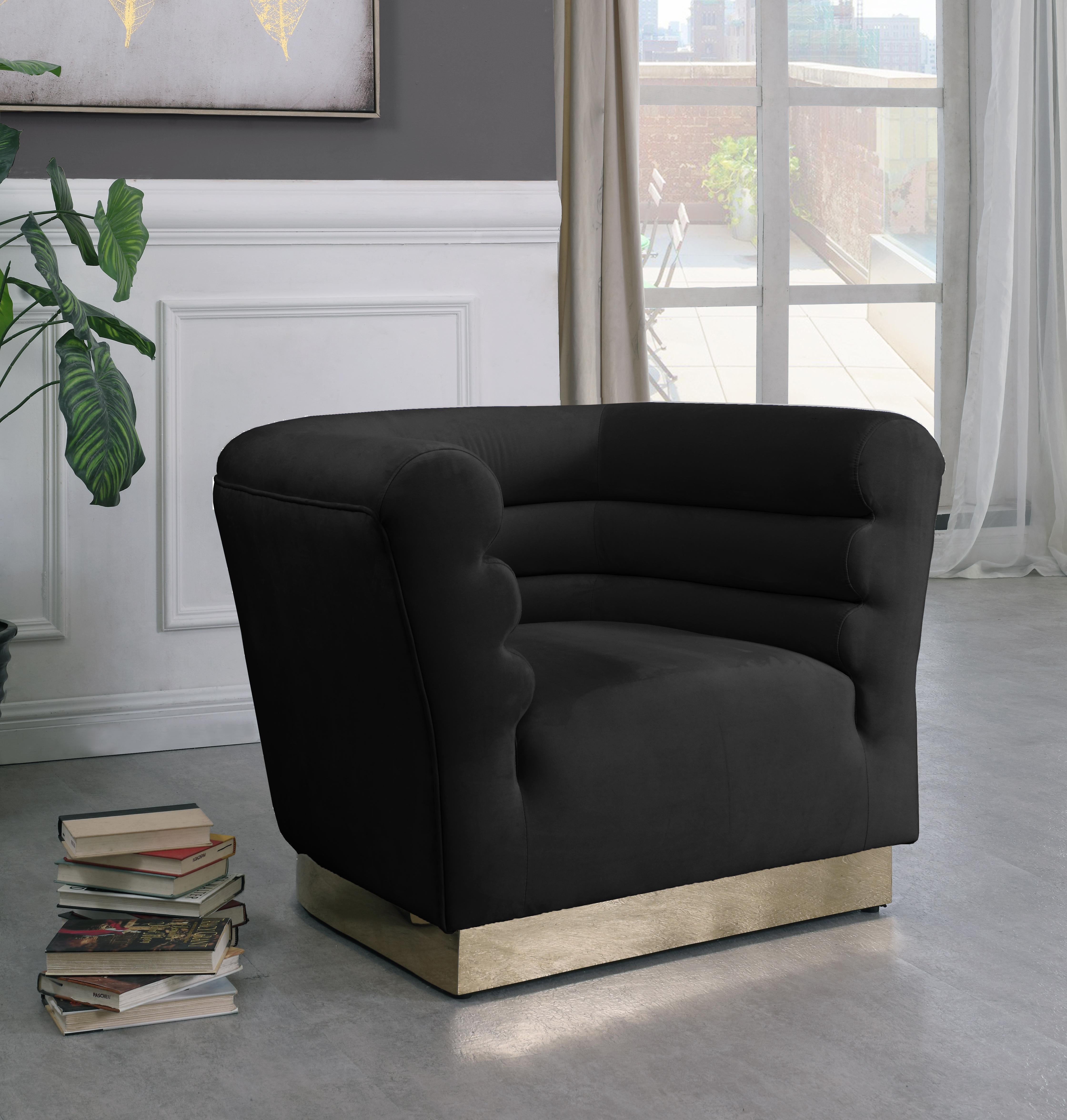 Bellini Black Velvet Chair - Luxury Home Furniture (MI)