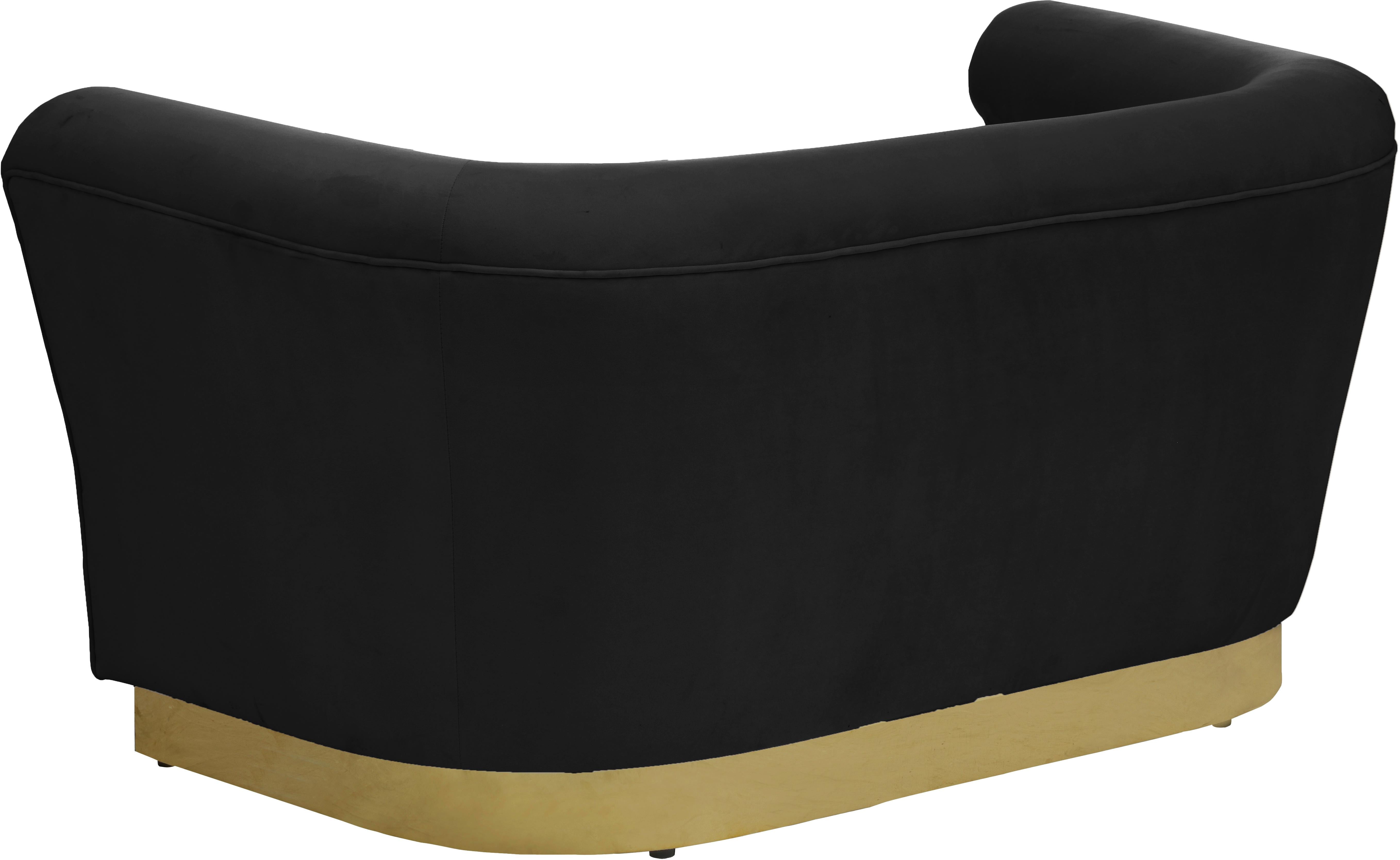 Bellini Black Velvet Loveseat - Luxury Home Furniture (MI)