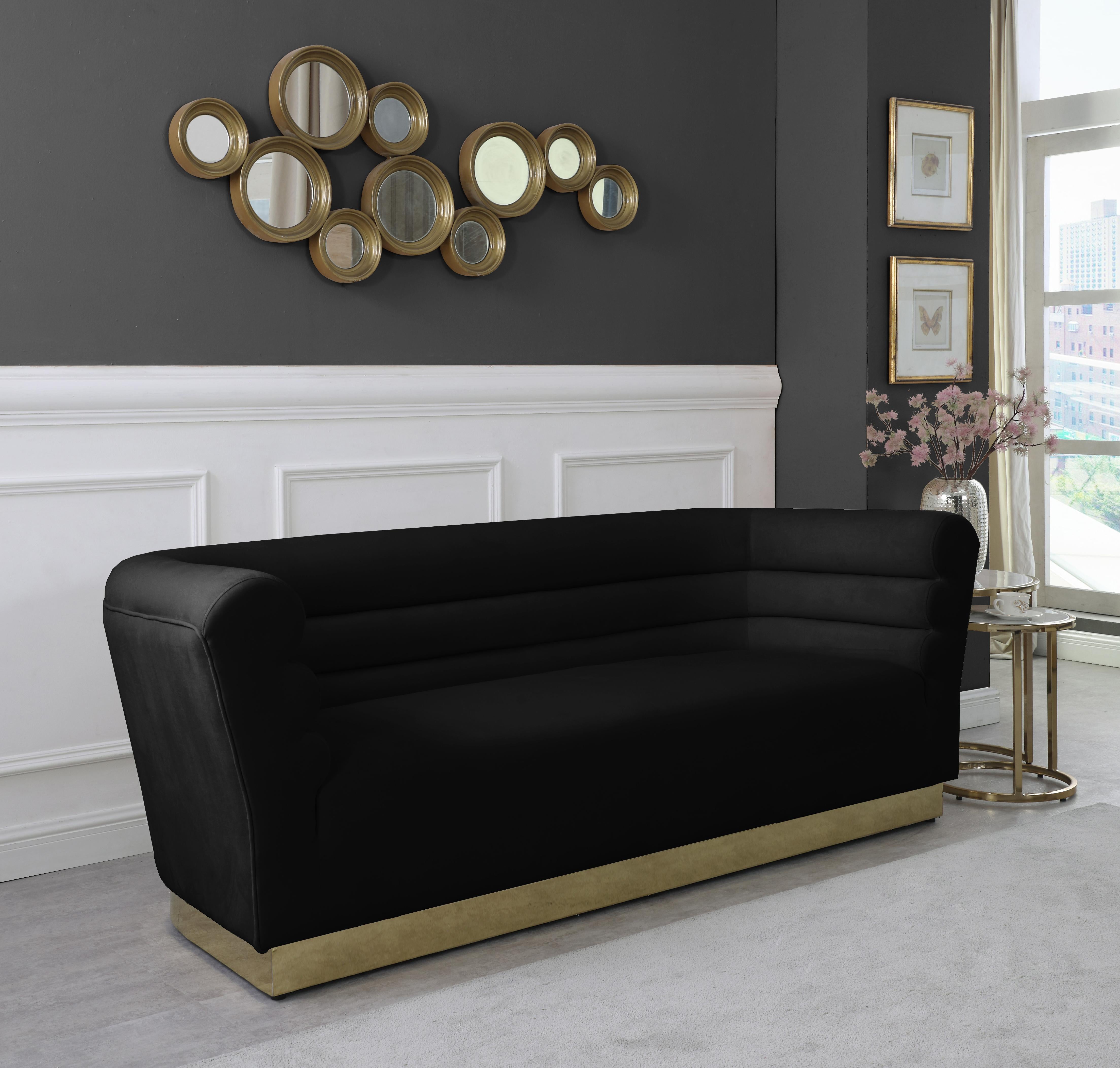 Bellini Black Velvet Sofa - Luxury Home Furniture (MI)