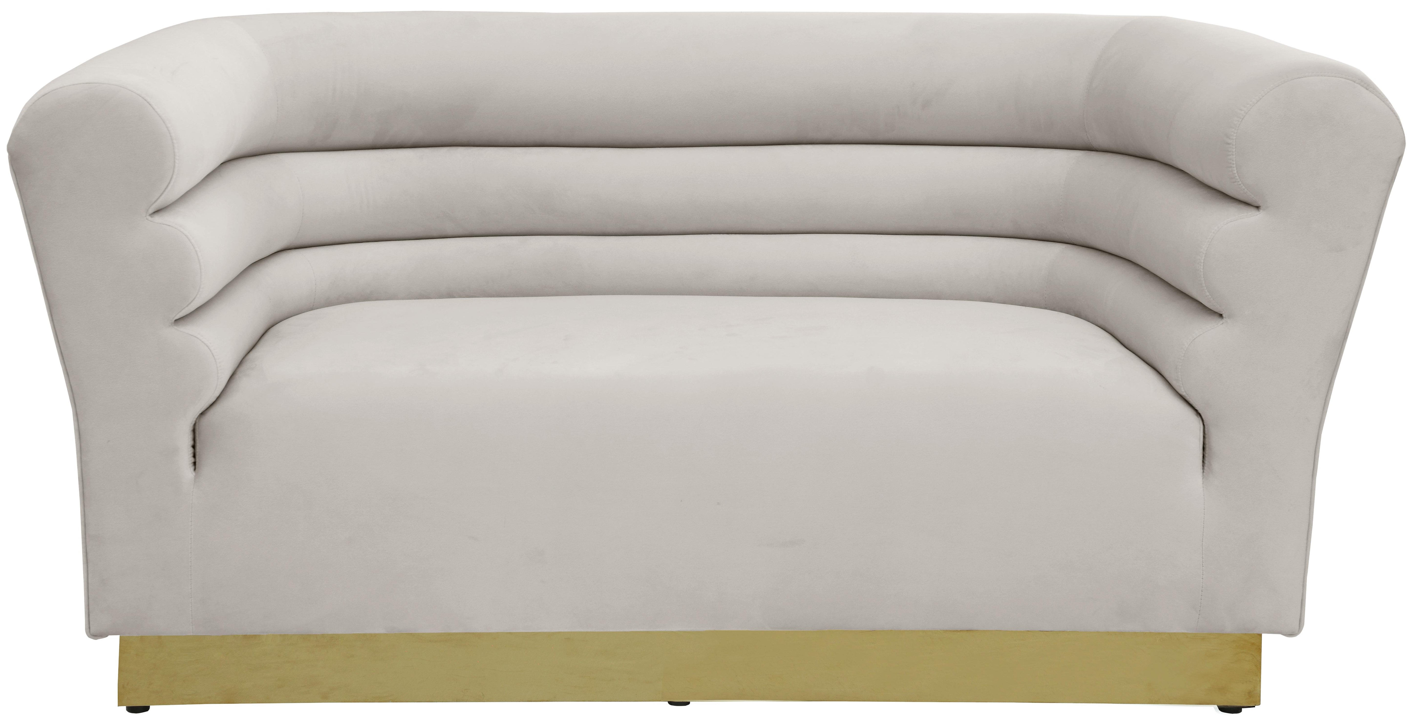 Bellini Cream Velvet Loveseat - Luxury Home Furniture (MI)