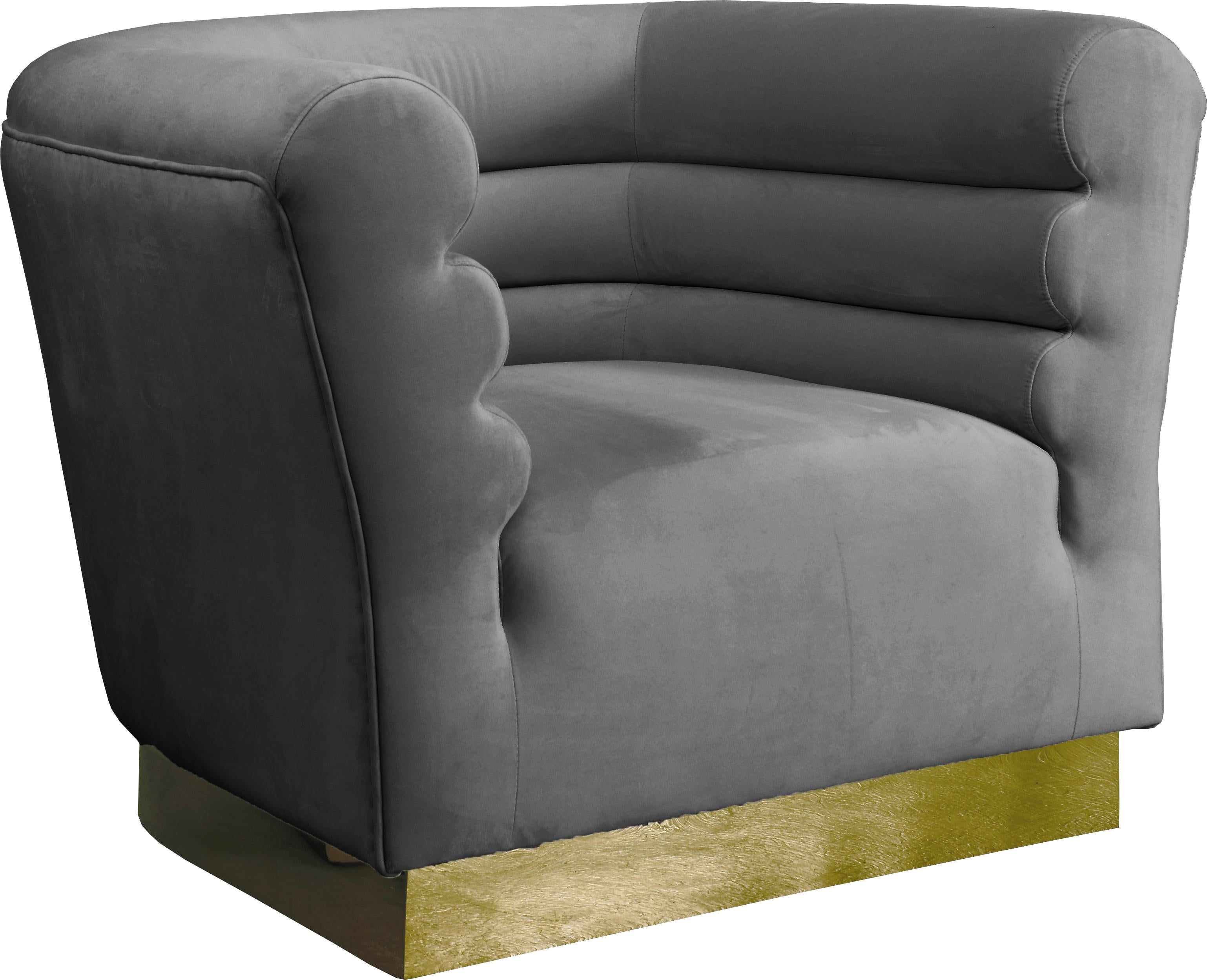 Bellini Grey Velvet Chair