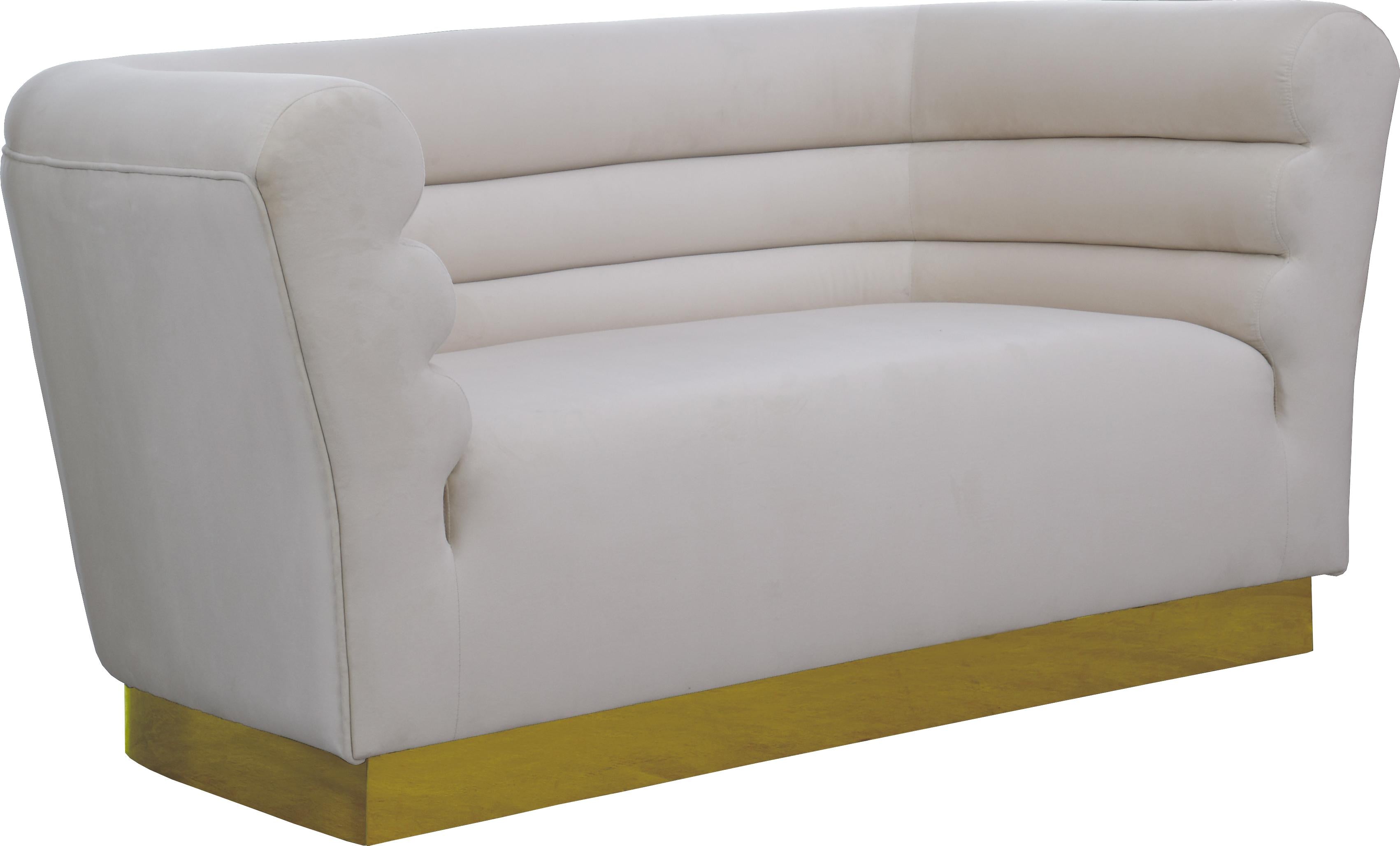 Bellini Cream Velvet Loveseat - Luxury Home Furniture (MI)