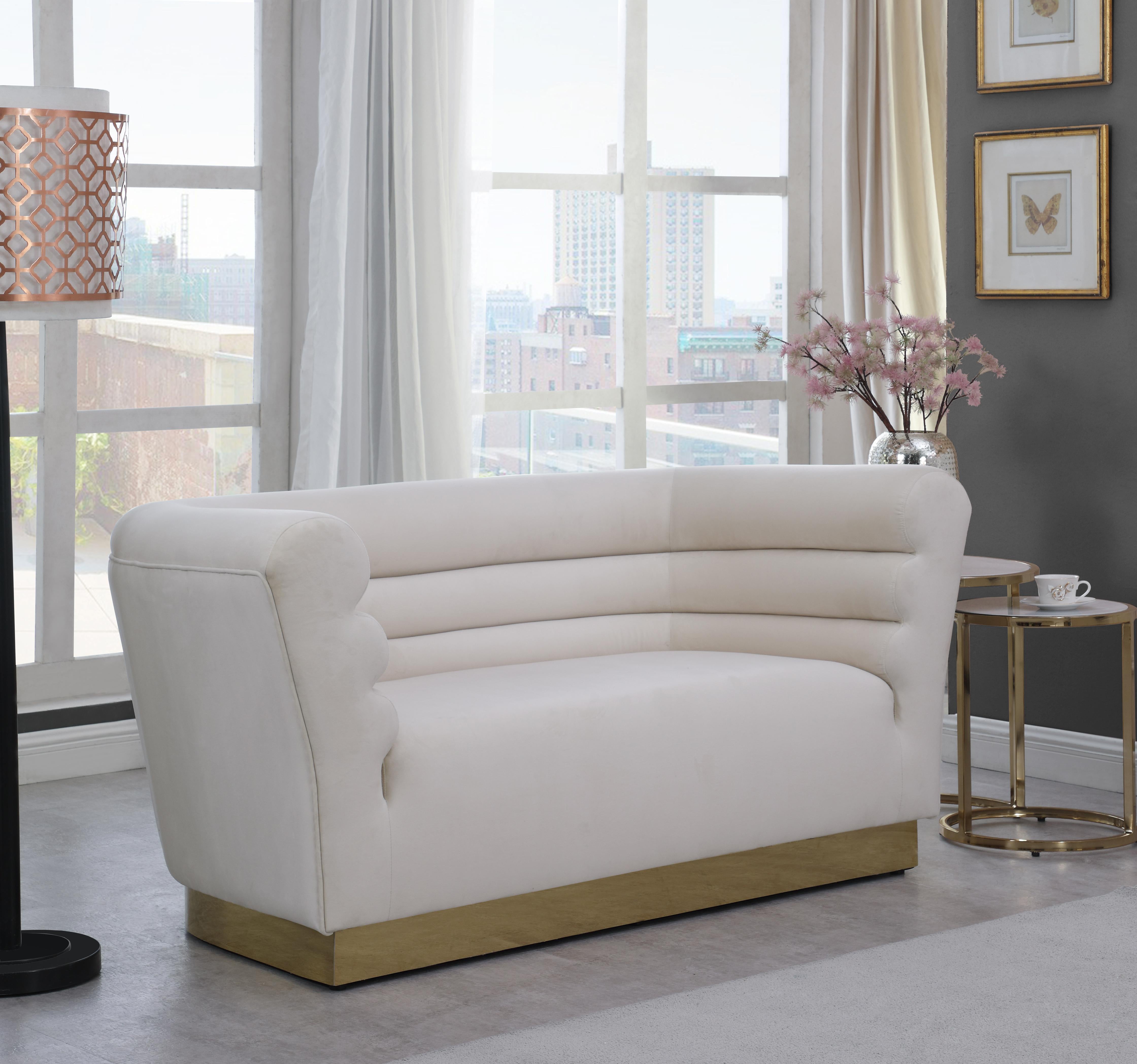 Bellini Cream Velvet Loveseat - Luxury Home Furniture (MI)