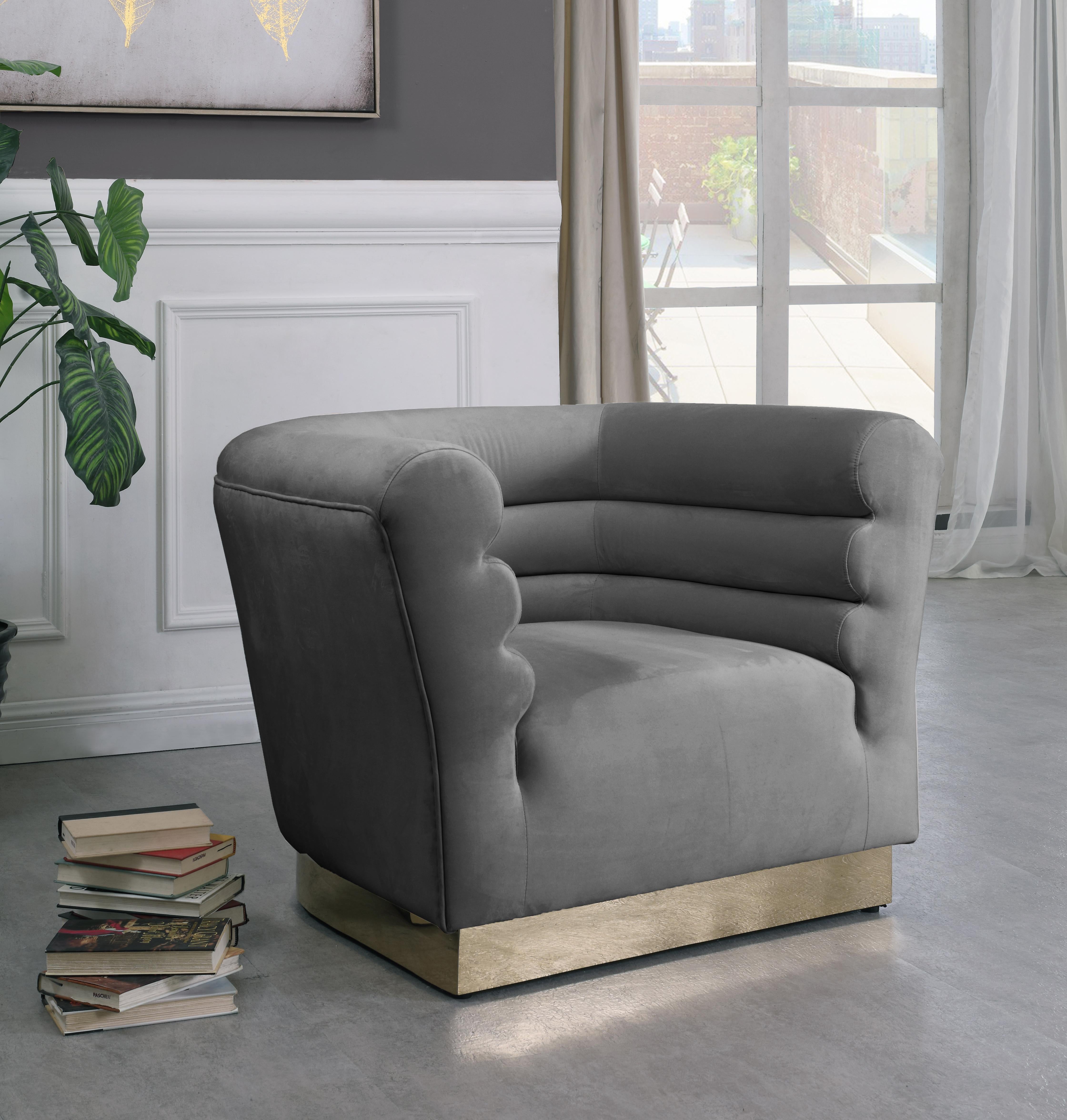 Bellini Grey Velvet Chair - Luxury Home Furniture (MI)