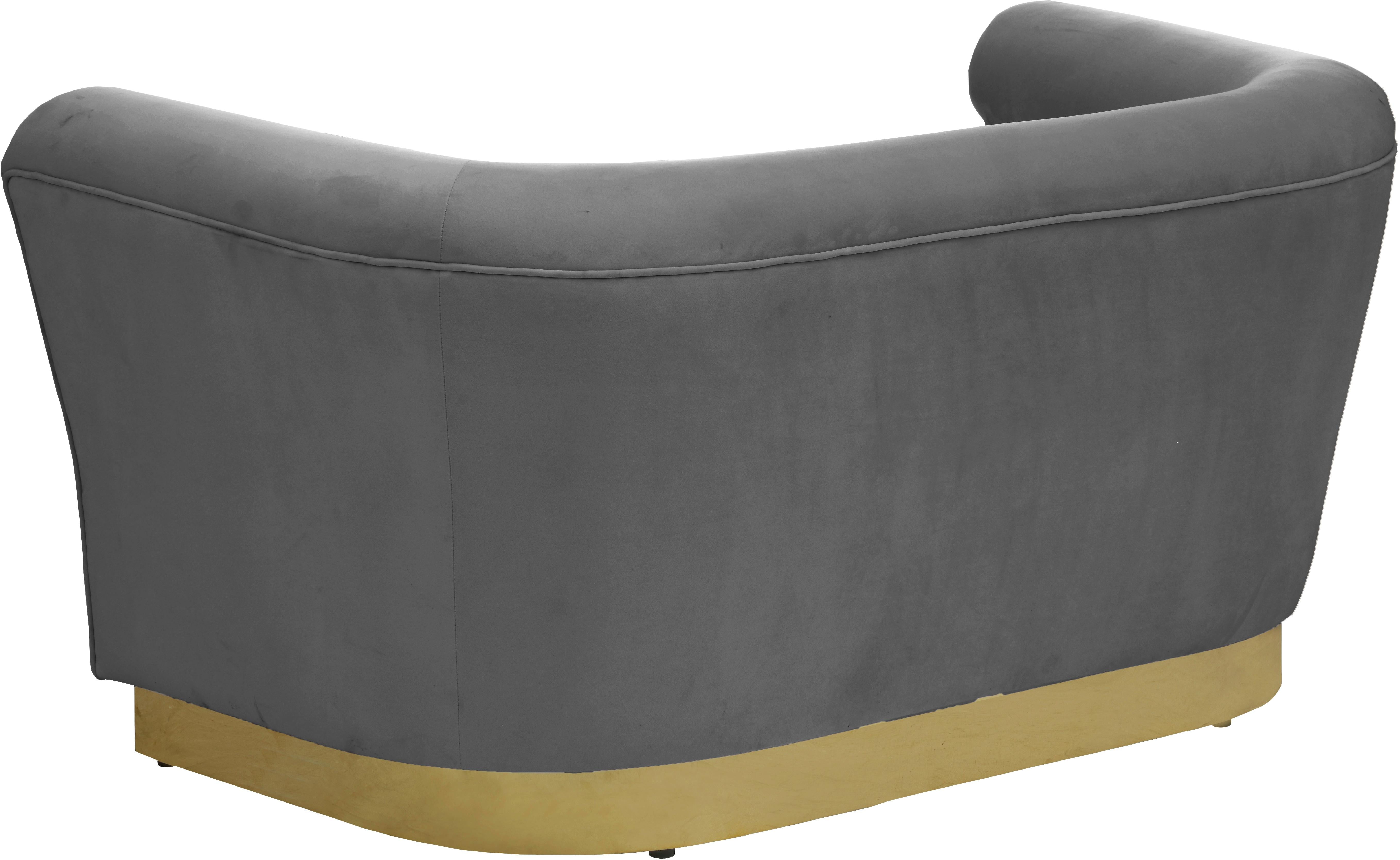 Bellini Grey Velvet Loveseat - Luxury Home Furniture (MI)