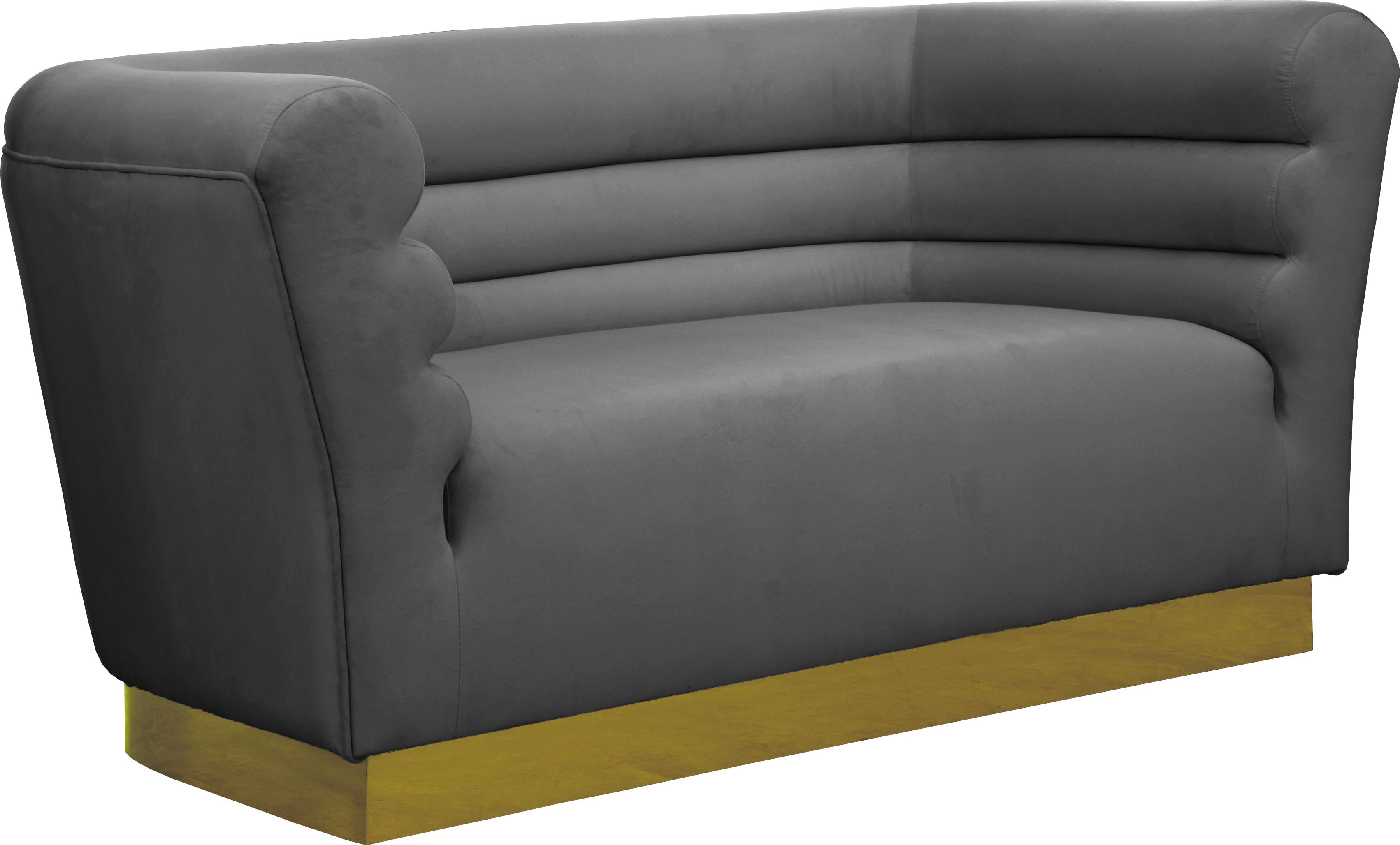 Bellini Grey Velvet Loveseat - Luxury Home Furniture (MI)