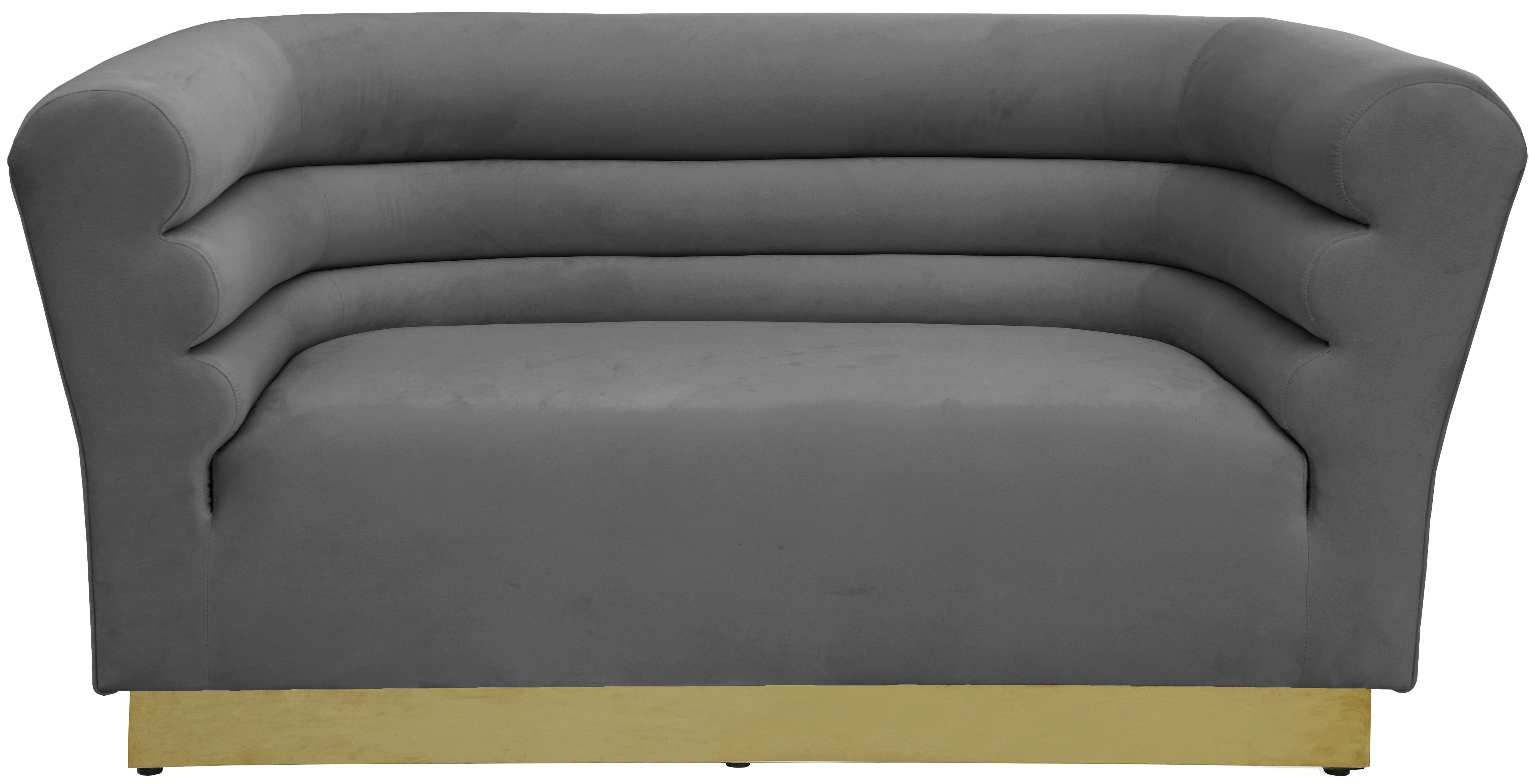 Bellini Grey Velvet Loveseat - Luxury Home Furniture (MI)