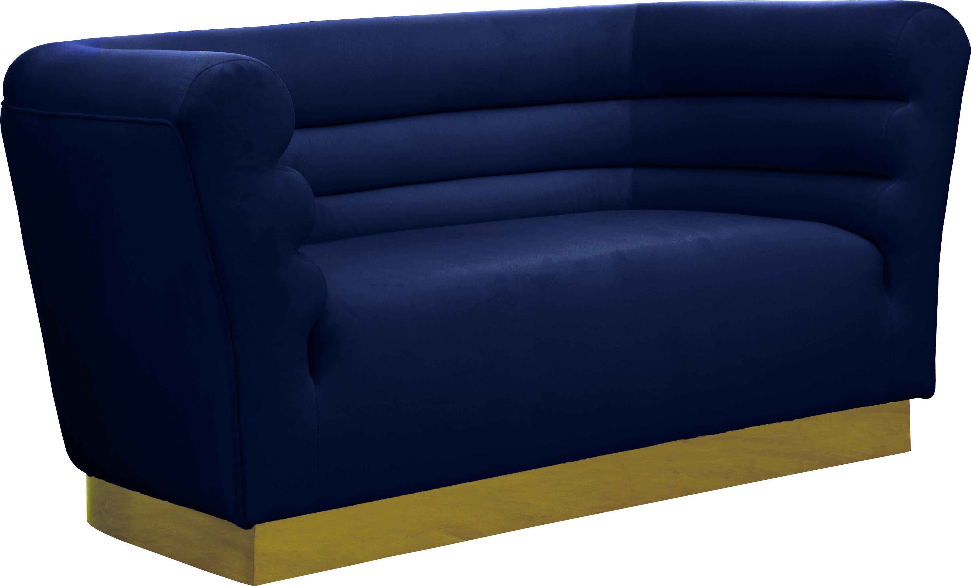 Bellini Navy Velvet Loveseat - Luxury Home Furniture (MI)