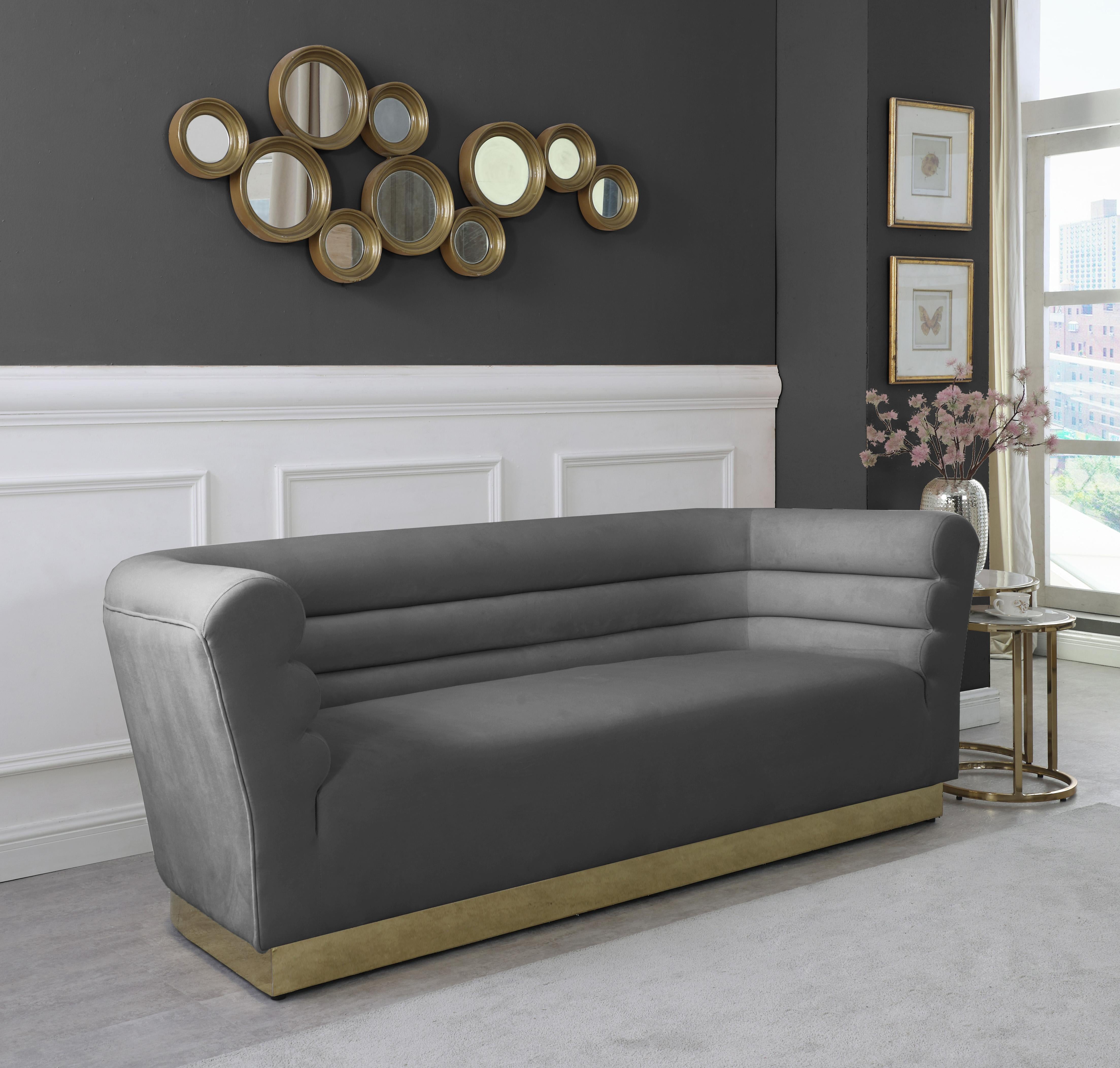 Bellini Grey Velvet Sofa - Luxury Home Furniture (MI)