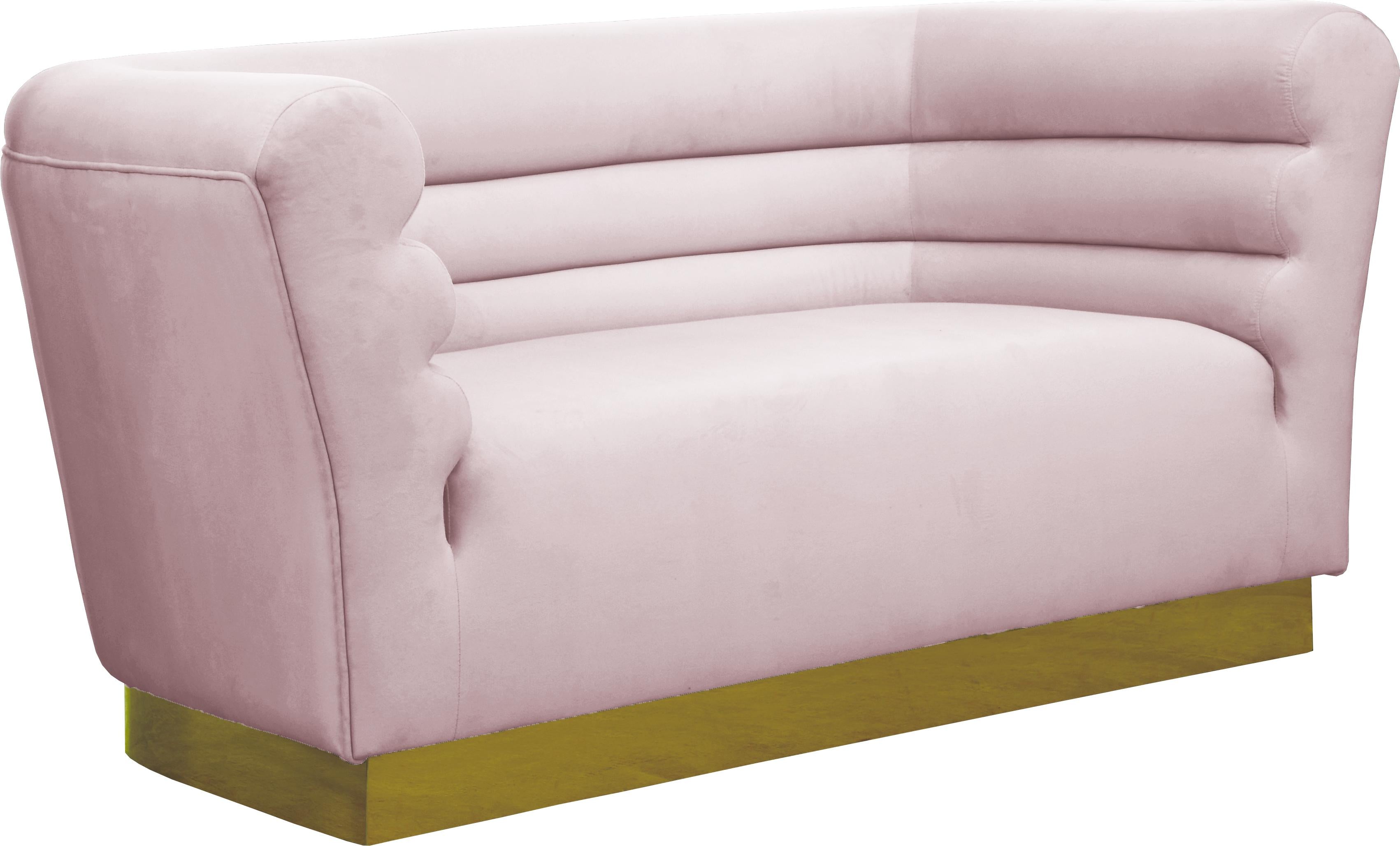 Bellini Pink Velvet Loveseat - Luxury Home Furniture (MI)