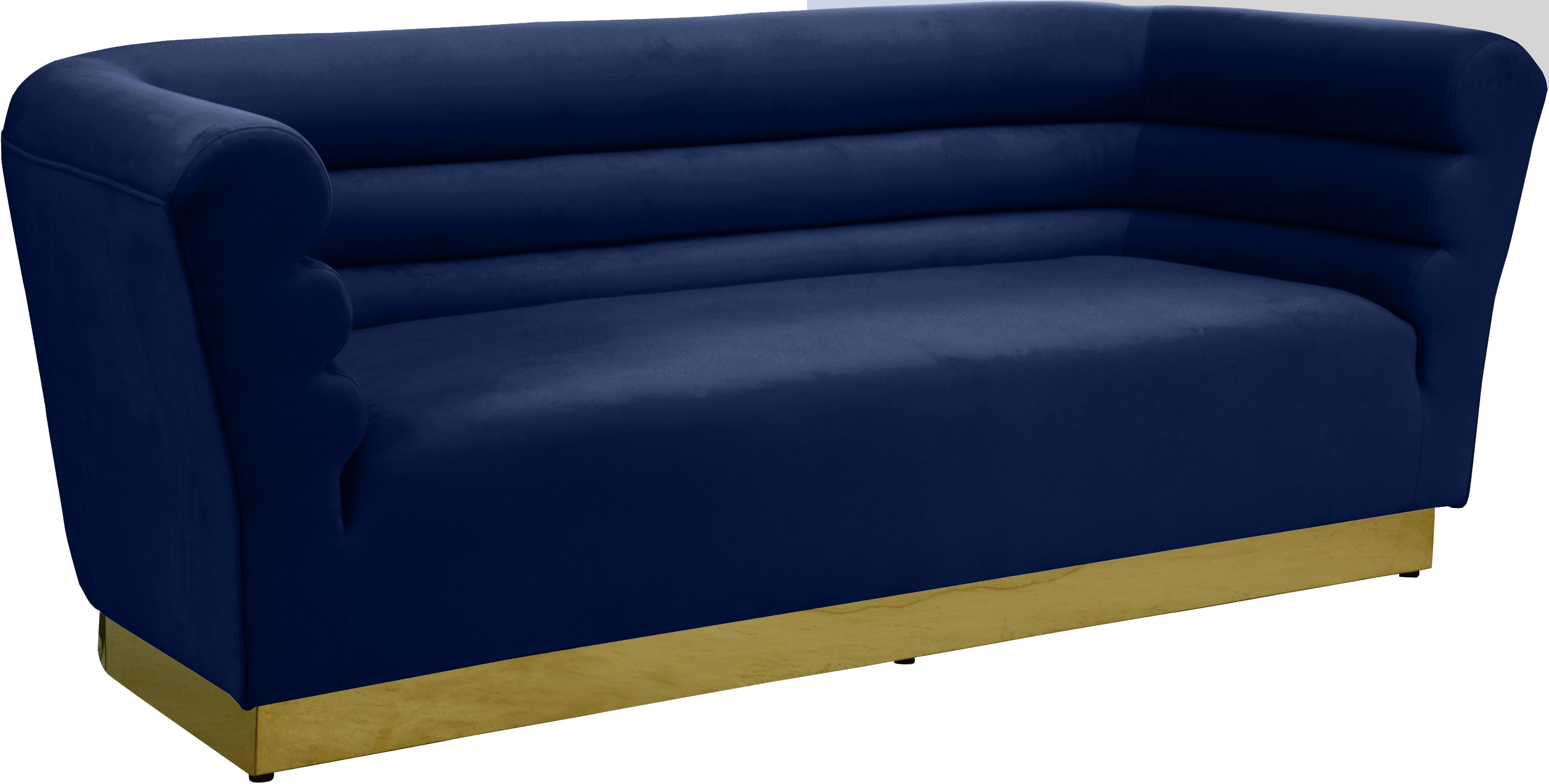 Bellini Navy Velvet Sofa - Luxury Home Furniture (MI)
