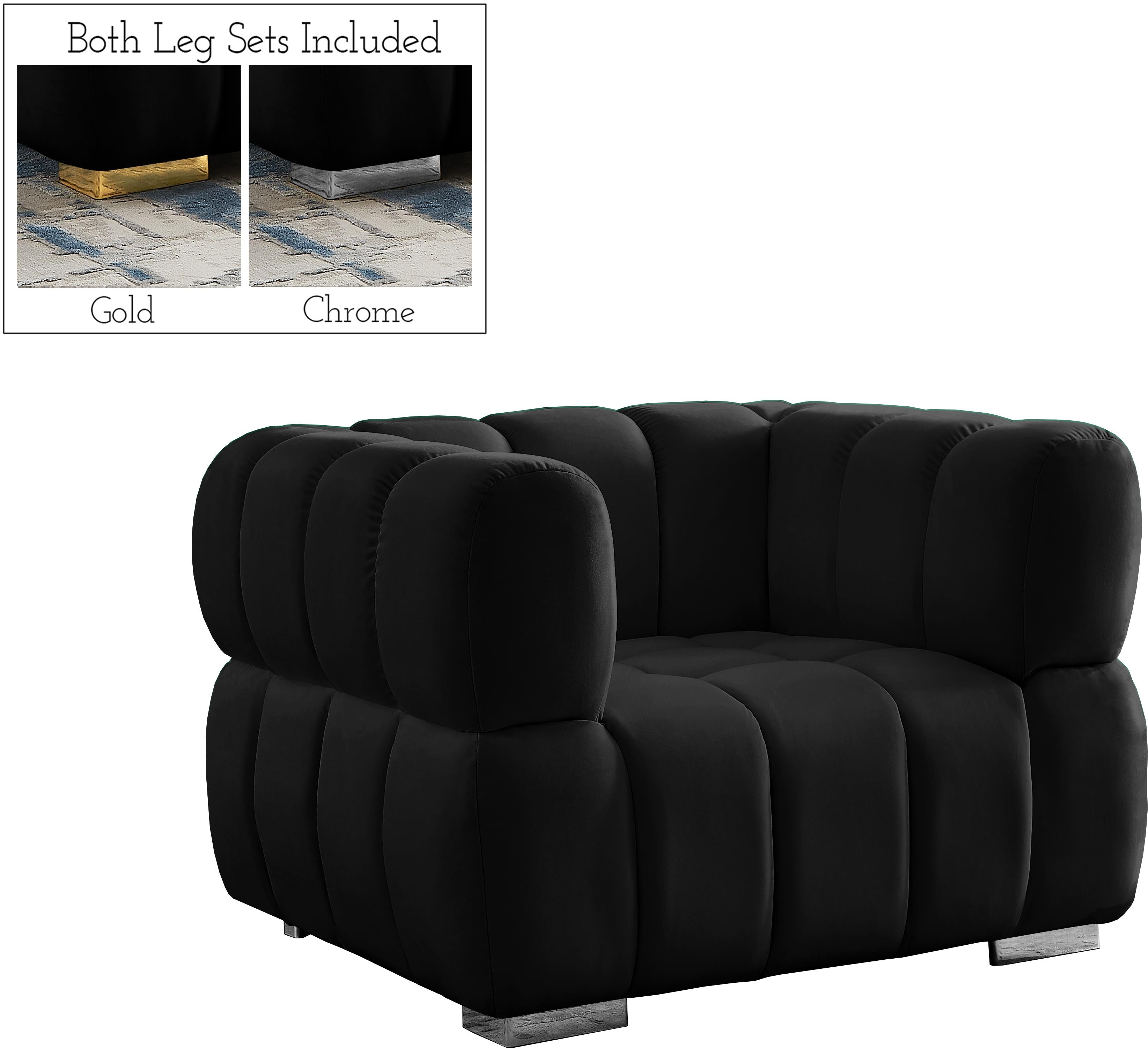 Gwen Black Velvet Chair - Luxury Home Furniture (MI)