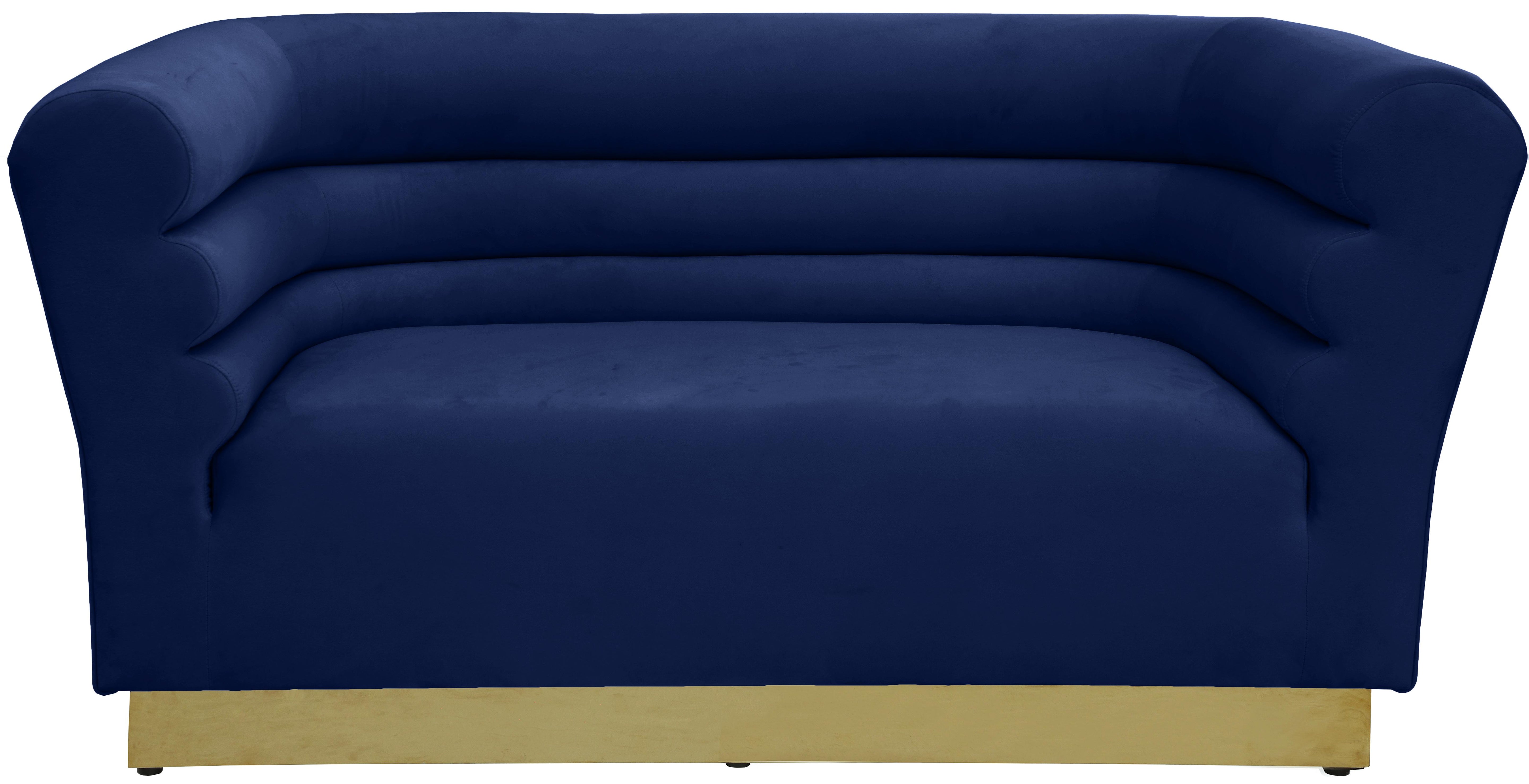 Bellini Navy Velvet Loveseat - Luxury Home Furniture (MI)
