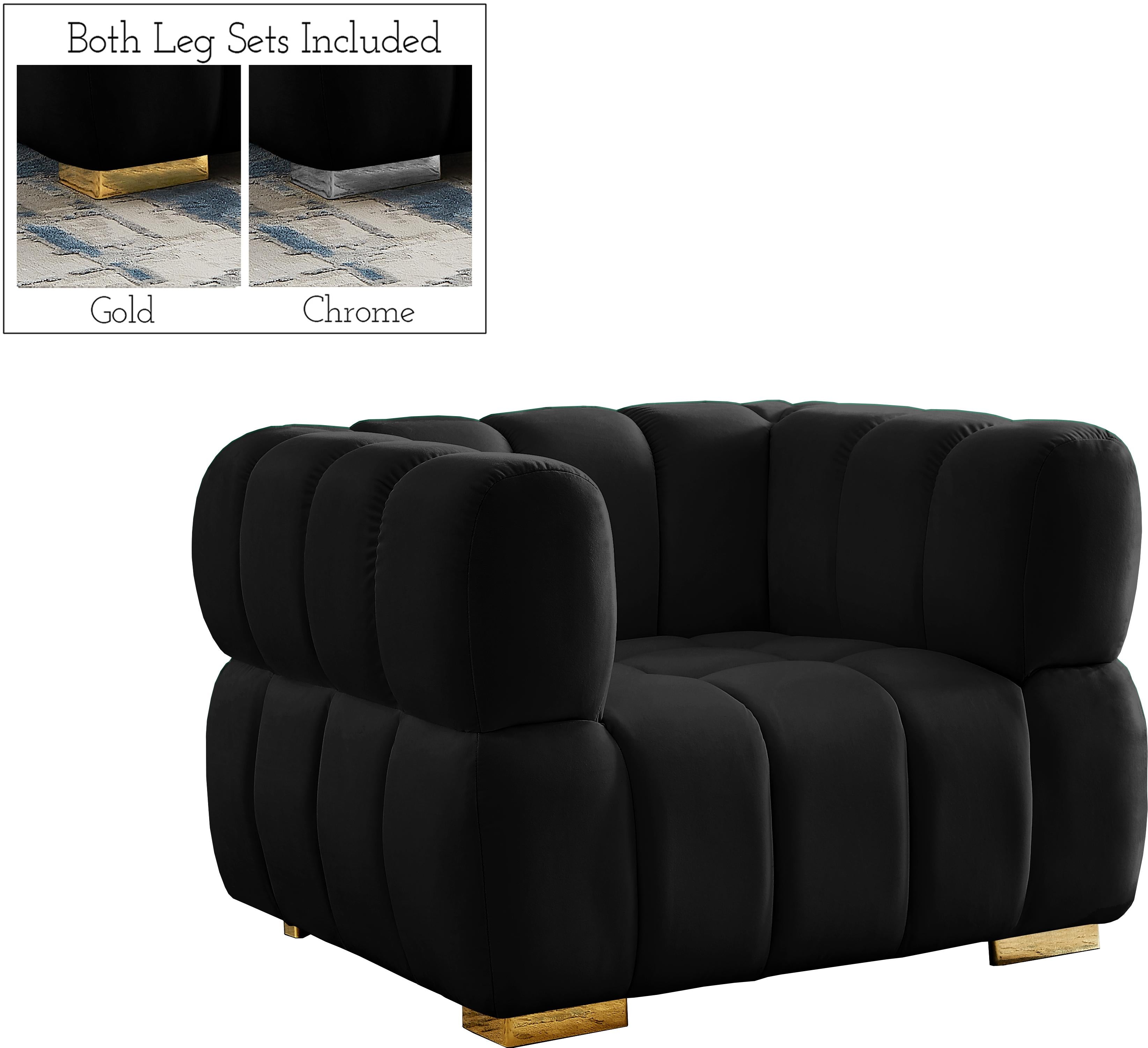 Gwen Black Velvet Chair - Luxury Home Furniture (MI)