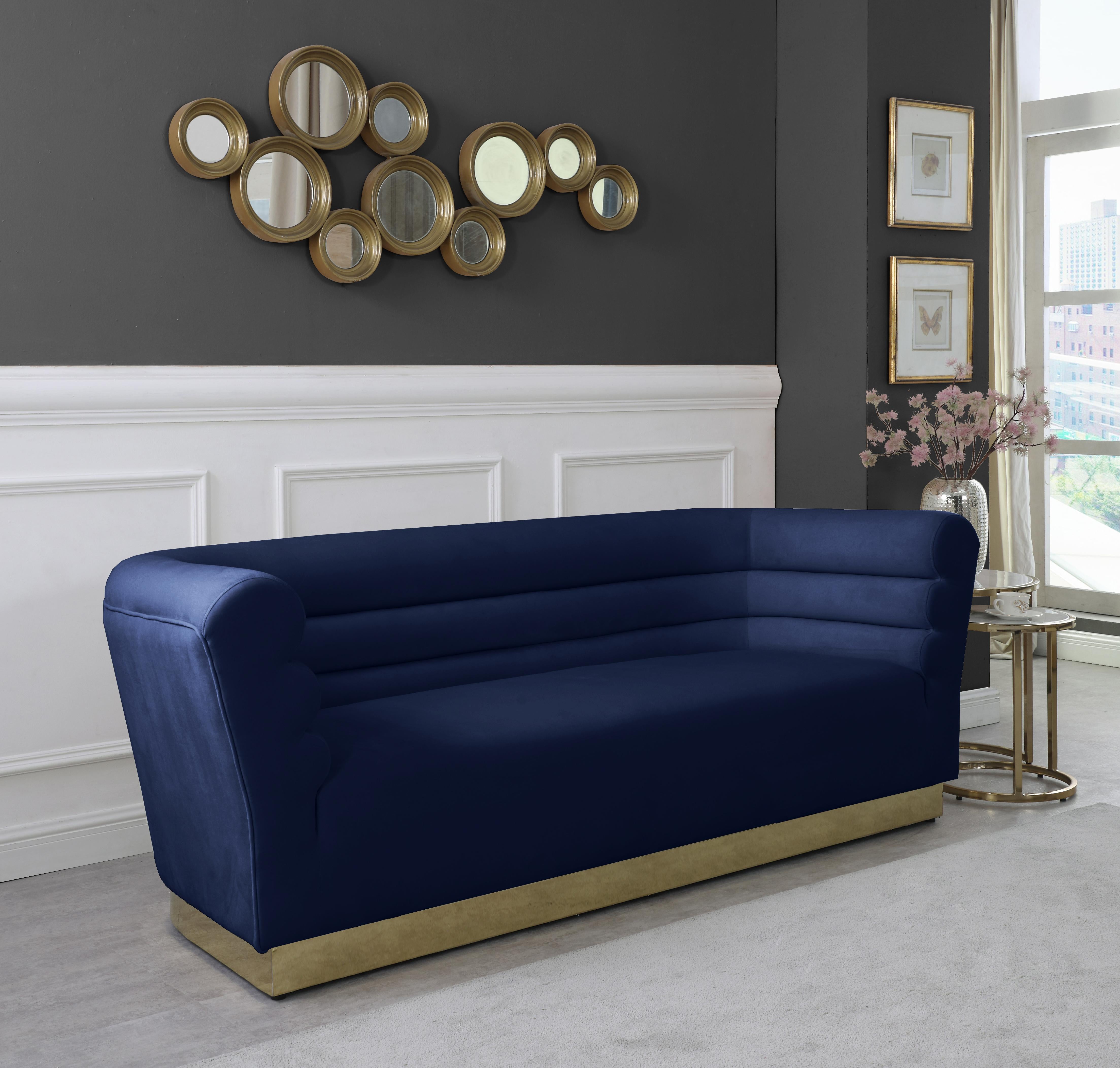 Bellini Navy Velvet Sofa - Luxury Home Furniture (MI)