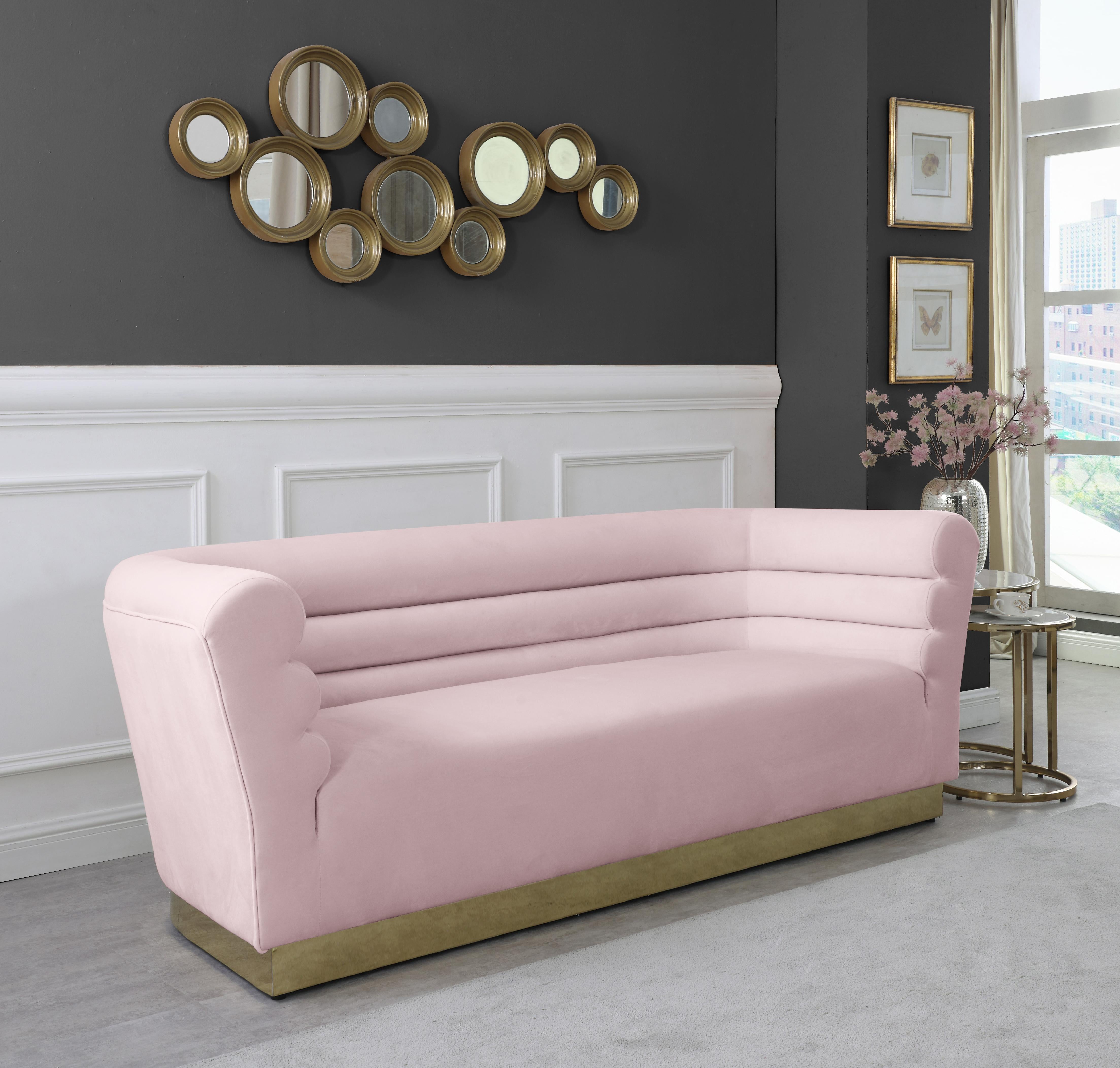 Bellini Pink Velvet Sofa - Luxury Home Furniture (MI)
