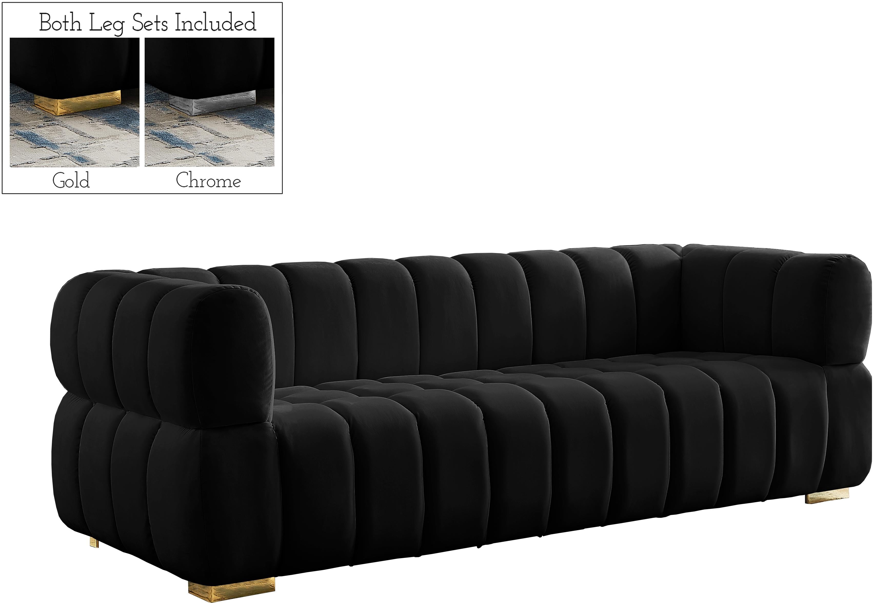 Gwen Black Velvet Sofa - Luxury Home Furniture (MI)