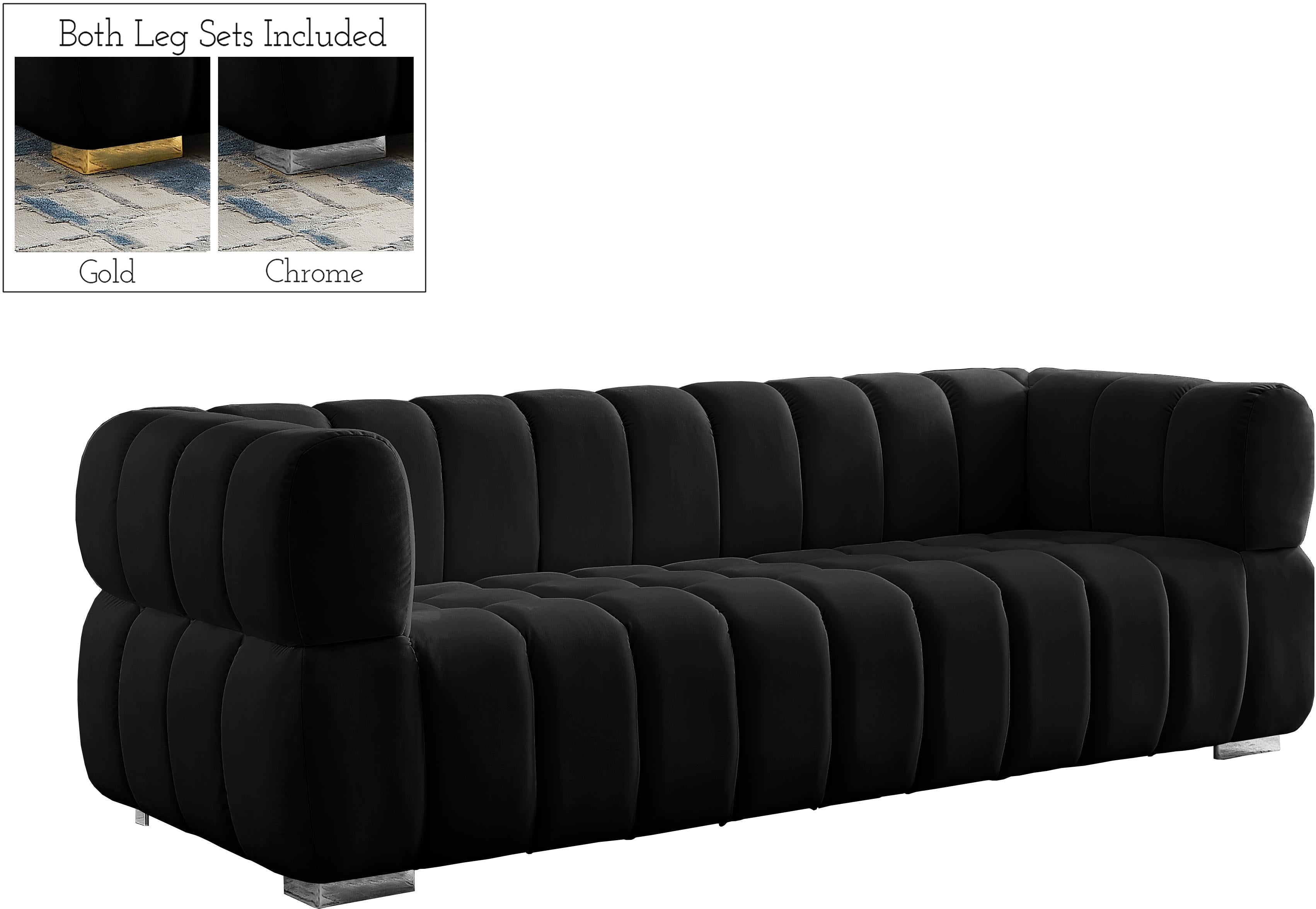 Gwen Black Velvet Sofa - Luxury Home Furniture (MI)