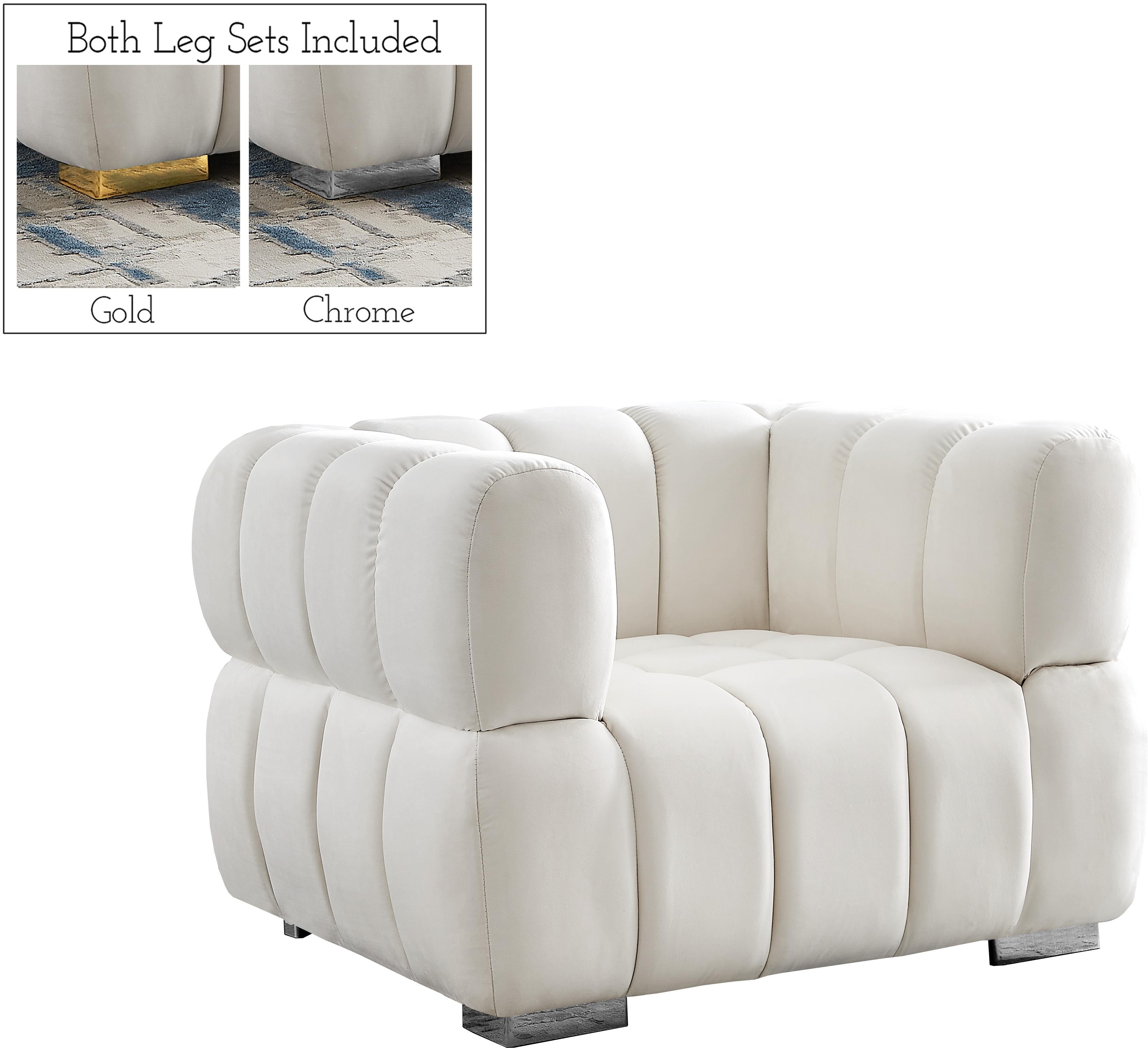Gwen Cream Velvet Chair - Luxury Home Furniture (MI)