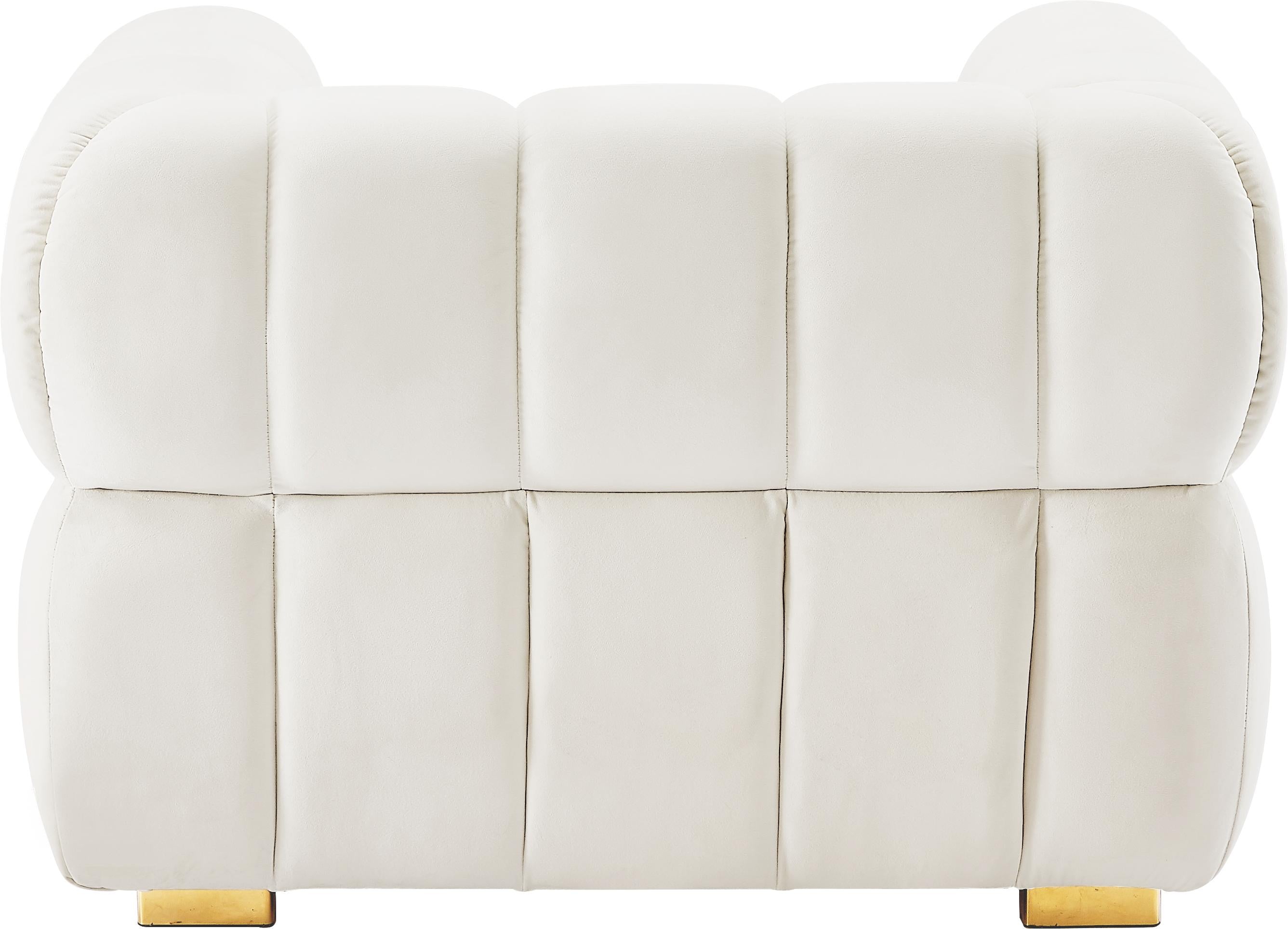 Gwen Cream Velvet Chair - Luxury Home Furniture (MI)