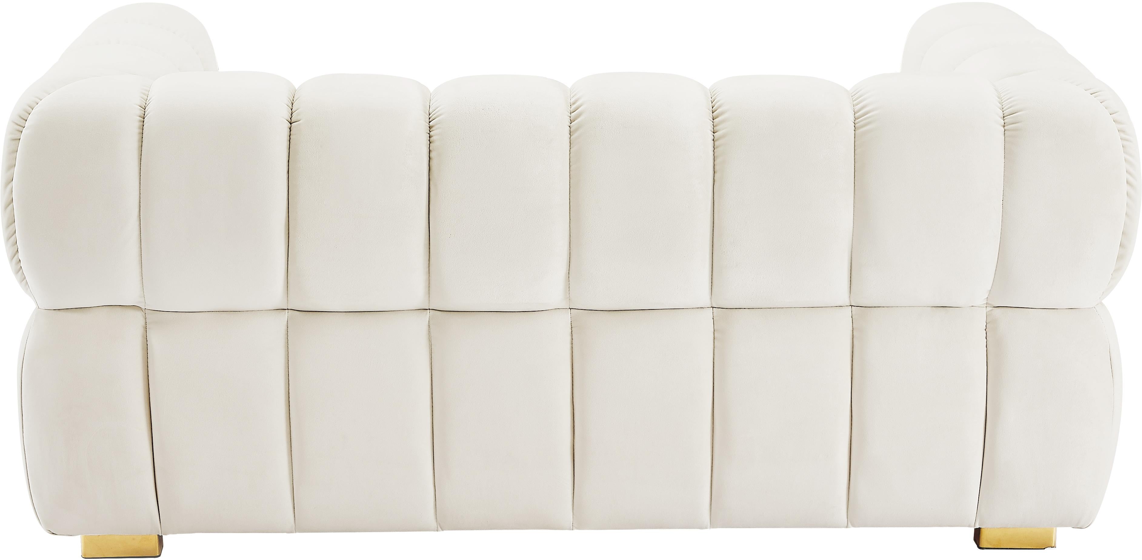 Gwen Cream Velvet Loveseat - Luxury Home Furniture (MI)
