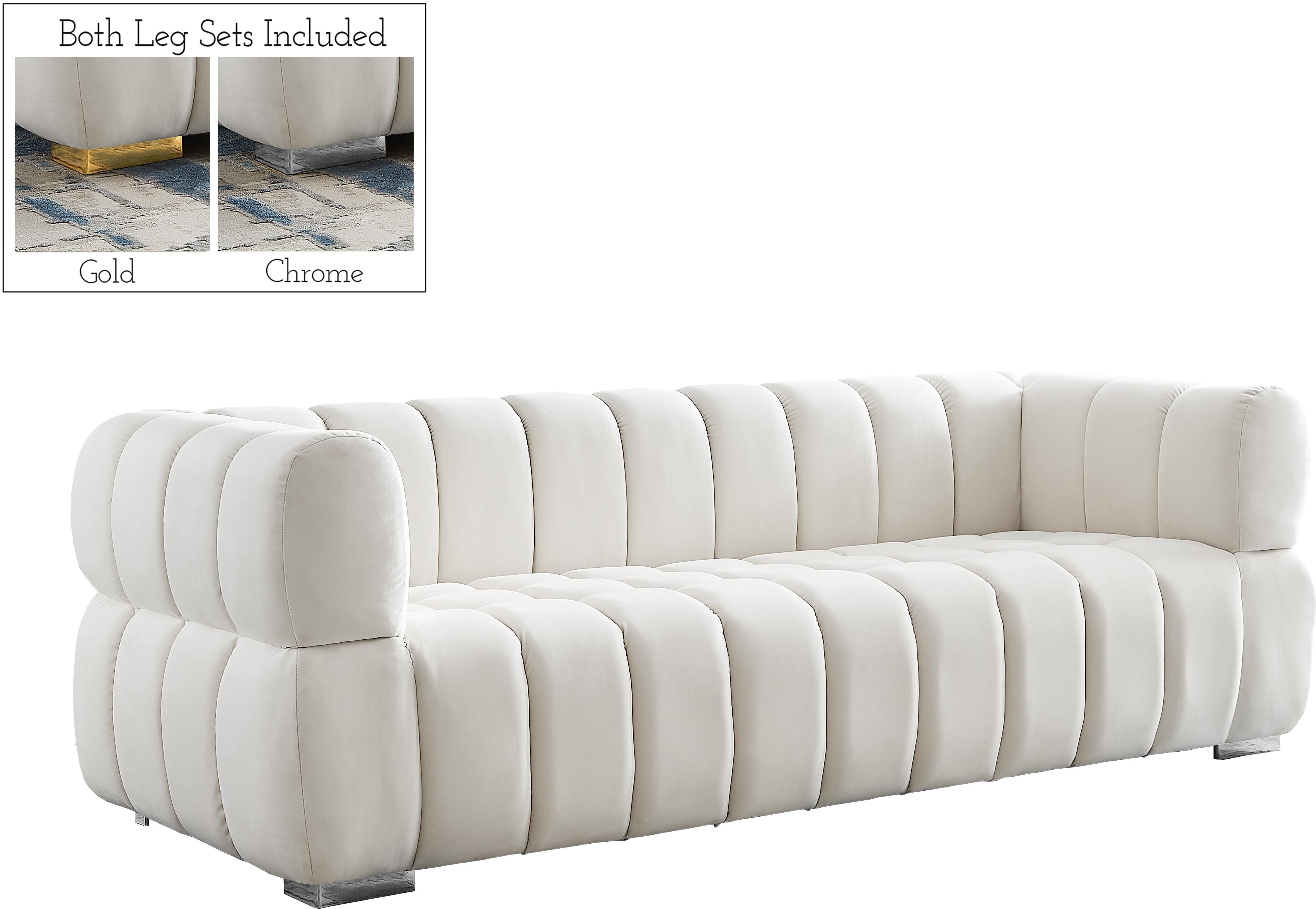 Gwen Cream Velvet Sofa - Luxury Home Furniture (MI)