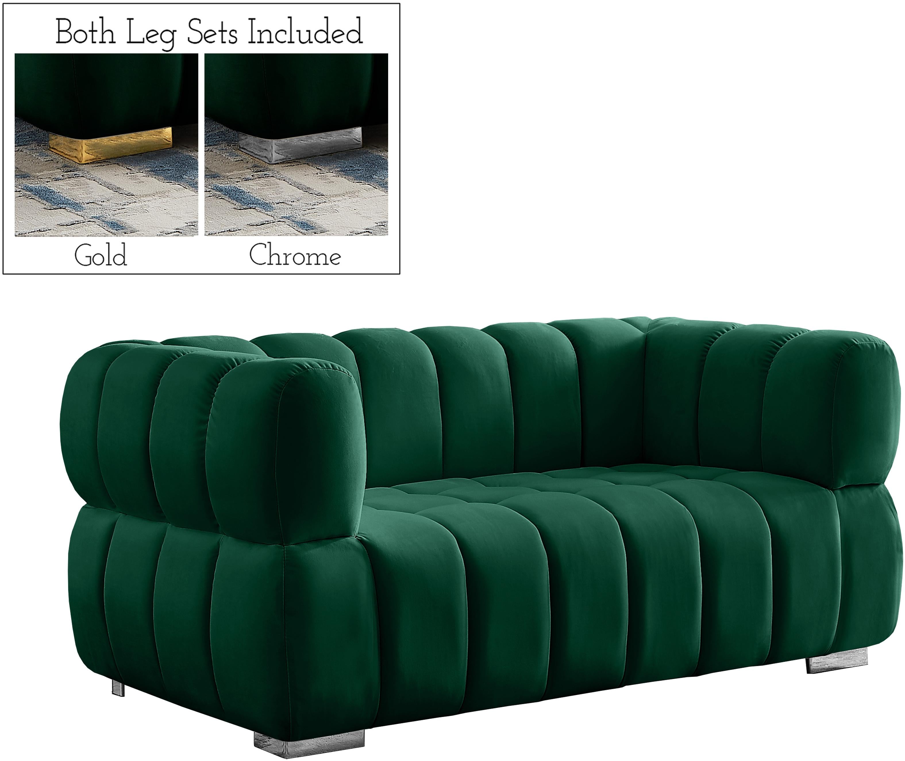 Gwen Green Velvet Loveseat - Luxury Home Furniture (MI)