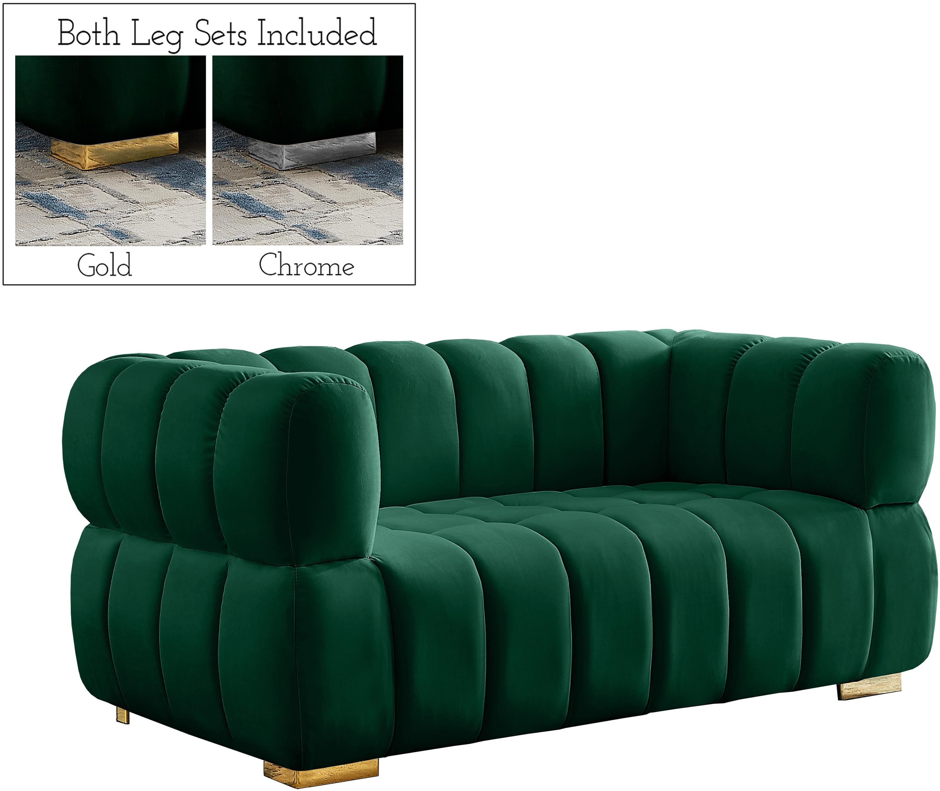 Gwen Green Velvet Loveseat - Luxury Home Furniture (MI)